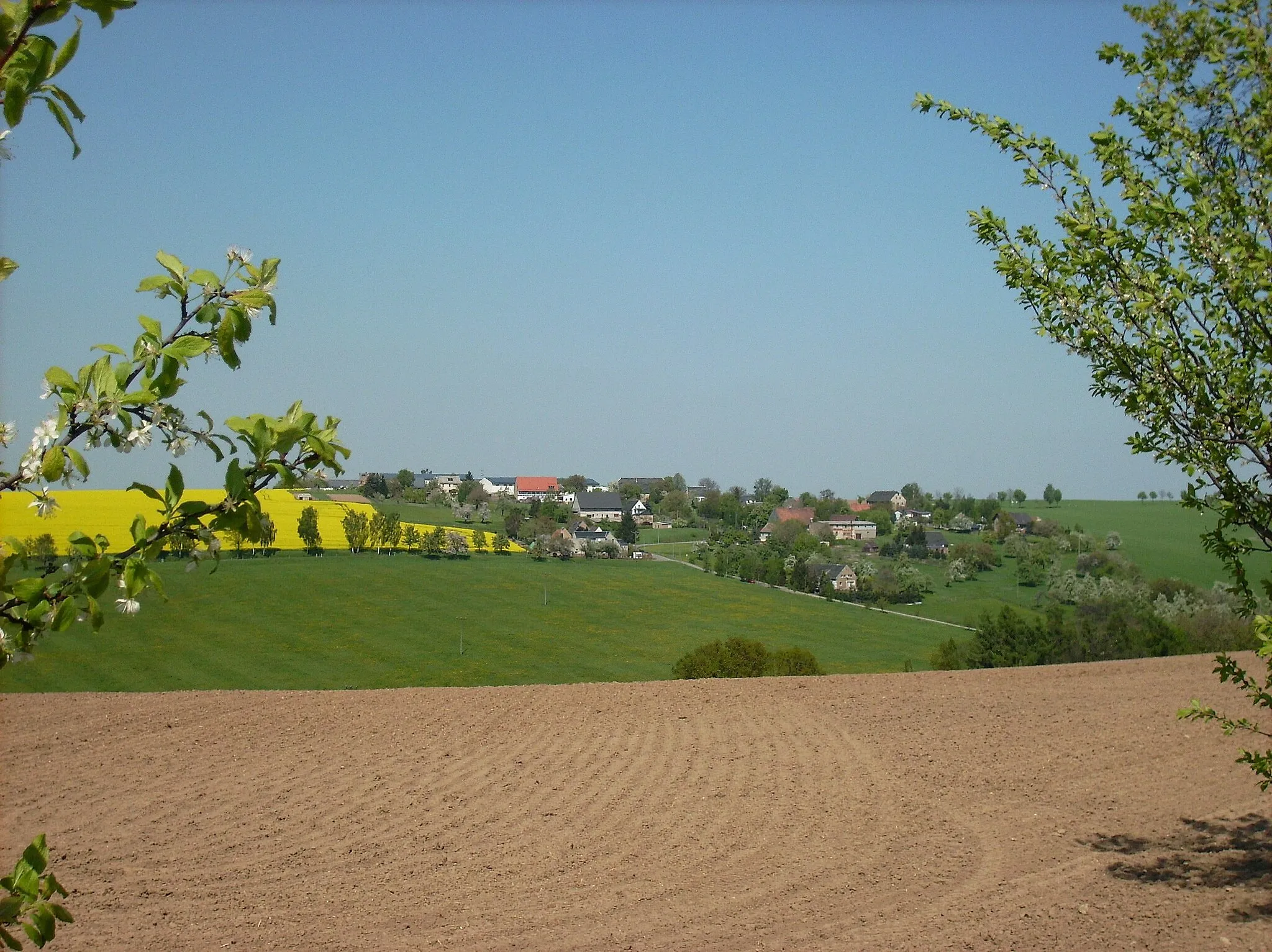 Photo showing: View of the village of Ceesewitz (Zettlitz, Mittelsachsen district, Saxony)