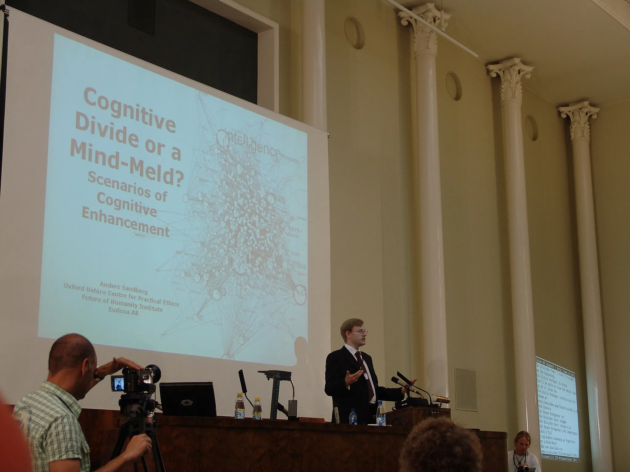 Photo showing: Anders Sandberg at University of Helsinki:
"Cognitive Divide or a Mind-Meld? : Scenarios of Cognitive Enhancement" event.