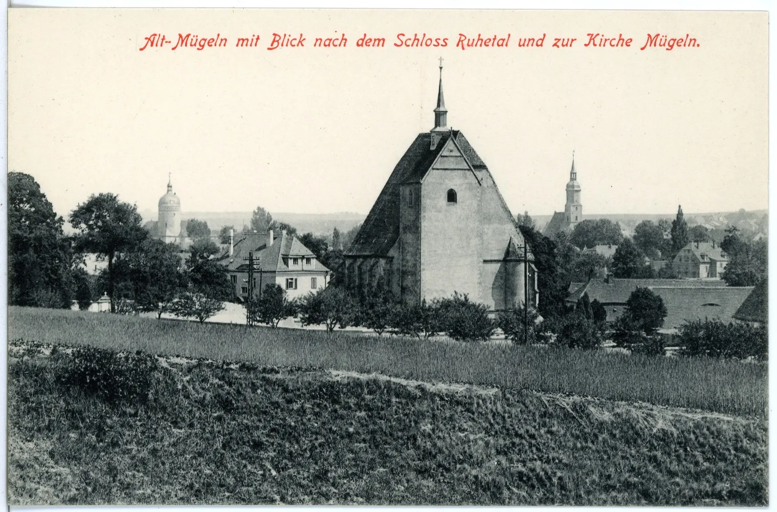 Photo showing: Altmügeln; Schloß Ruhetal und Kirche