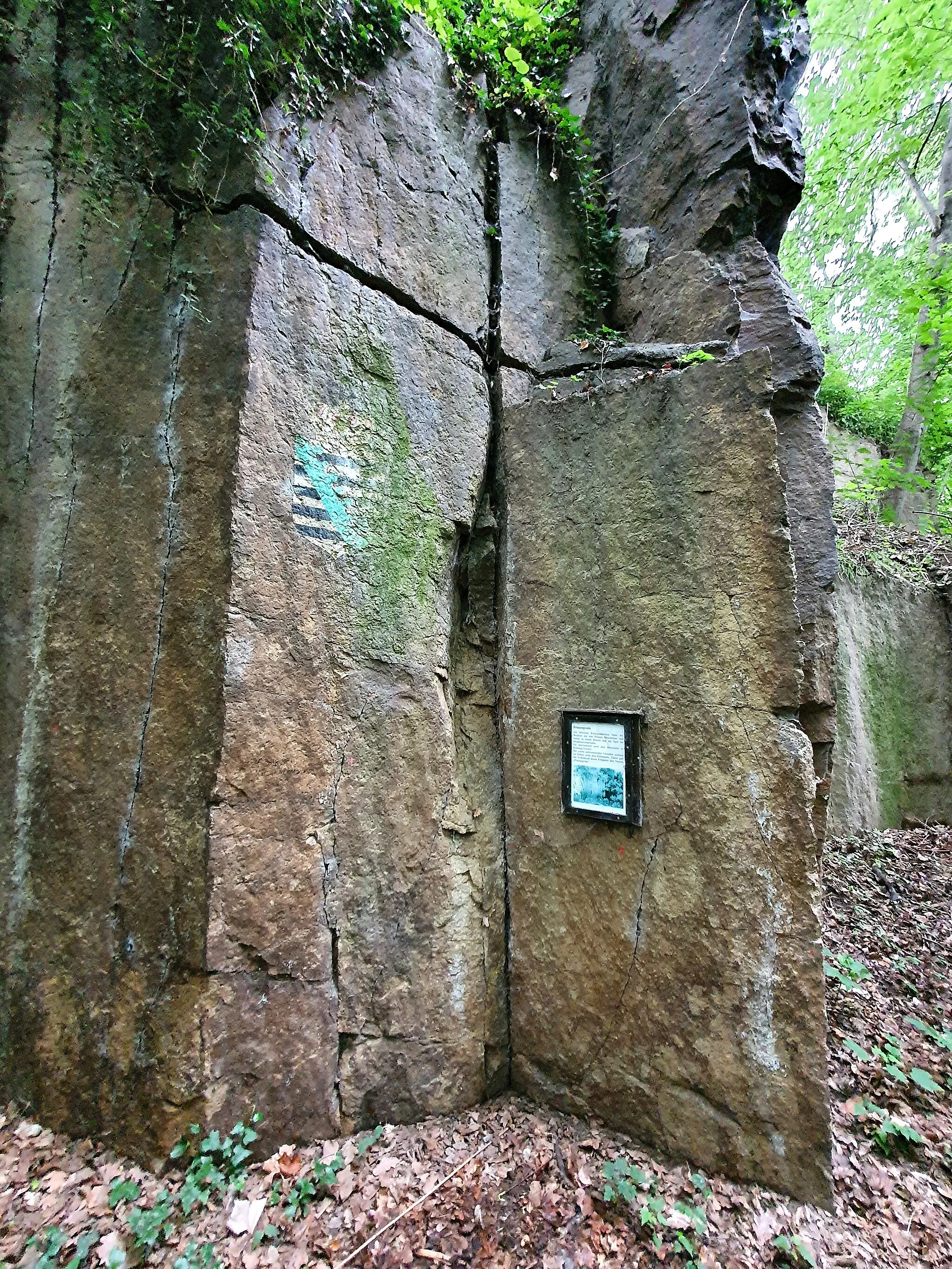 Photo showing: Flächennaturdenkmal: Prinzengrotte - Felsmassiv im Flußwald Schlummerstube (Bahren)