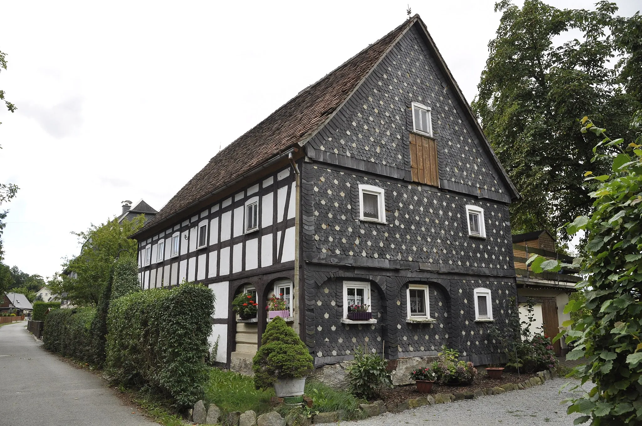 Photo showing: Umgebindehaus Am Heideberg 7, Niedercunnersdorf , Sachsen
