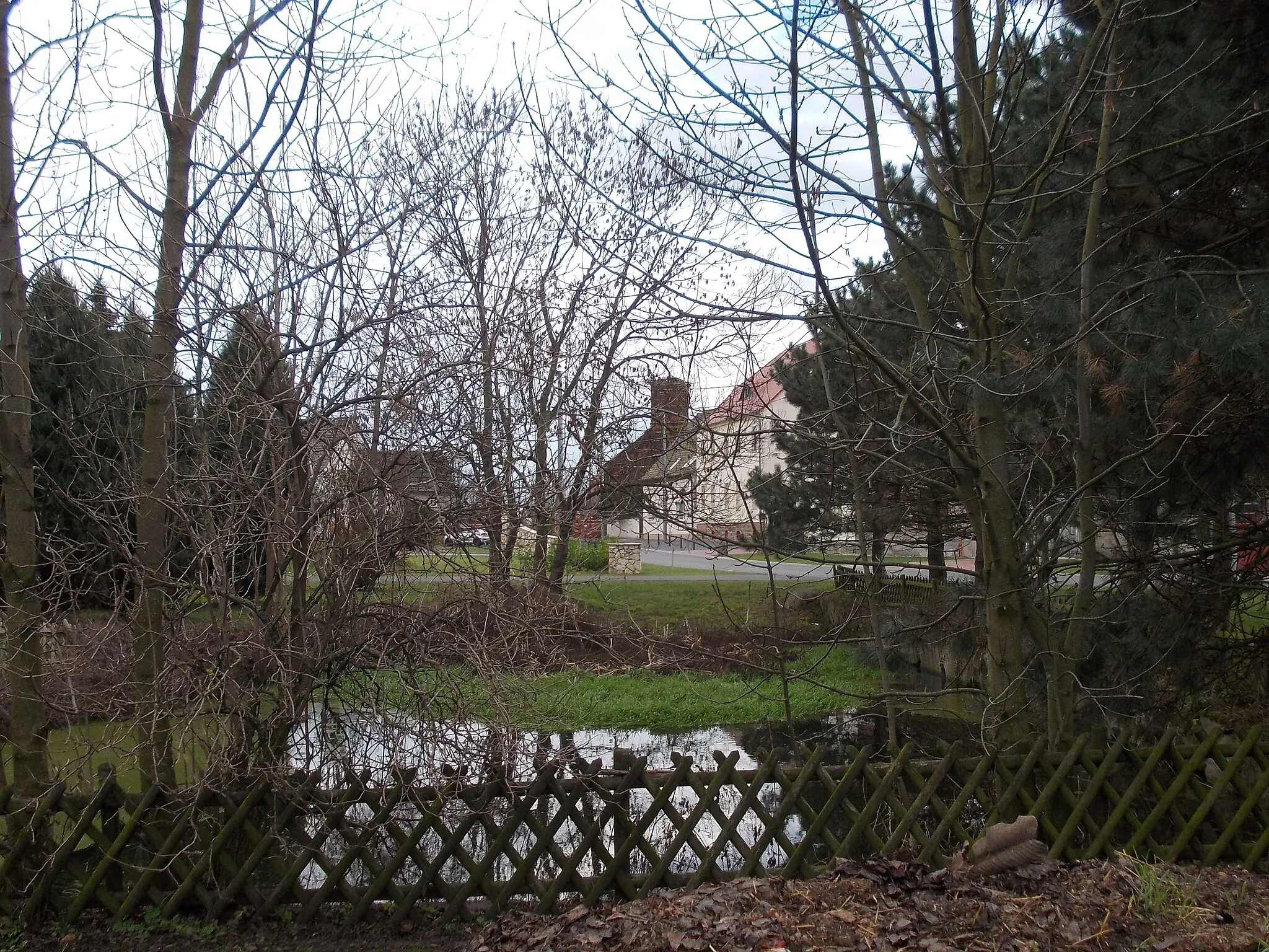 Photo showing: Village pond in Niederossig (Krostitz, Nordsachsen district, Saxony)