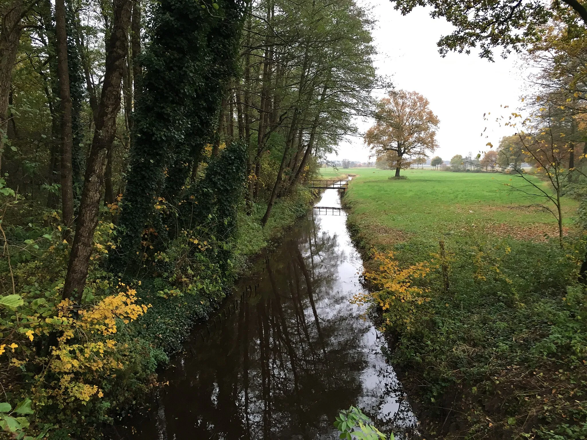 Photo showing: Meh von de Brügg von’n Blockbargsweg ut keken (in Breedmeh, Alfst)