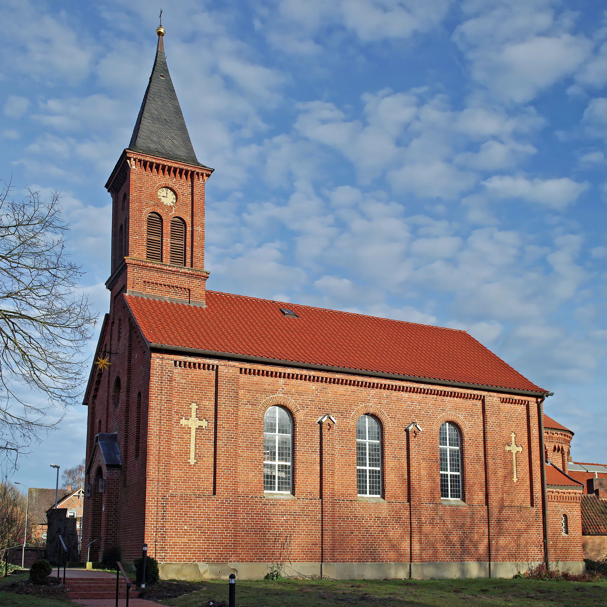 Photo showing: Church "Friedenskirche" in the village Küsten (district Lüchow-Dannenberg, northern Germany).