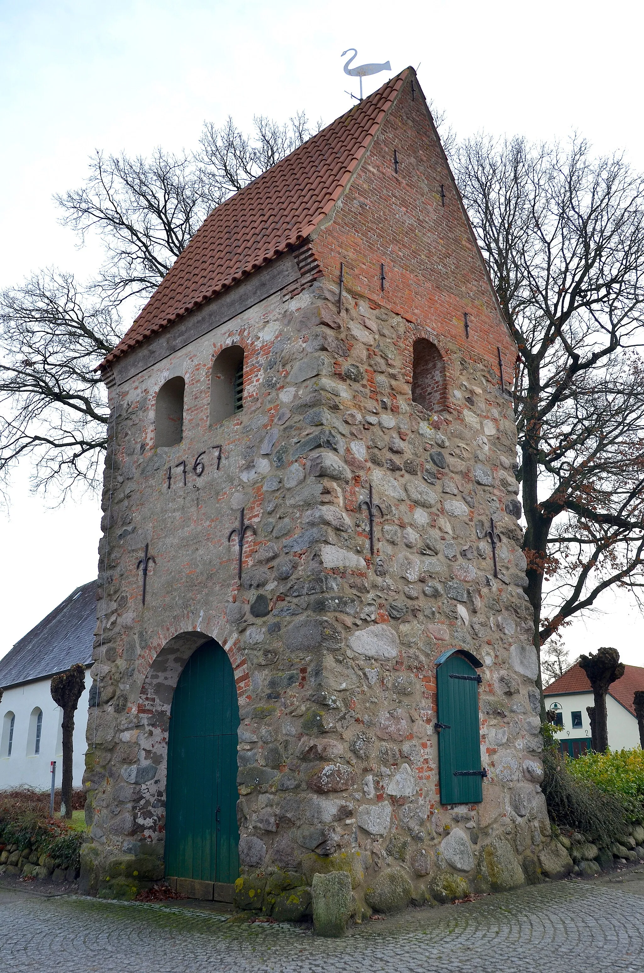 Photo showing: Glockenturm, Dreikönigskirche in Bramel (Schiffdorf)