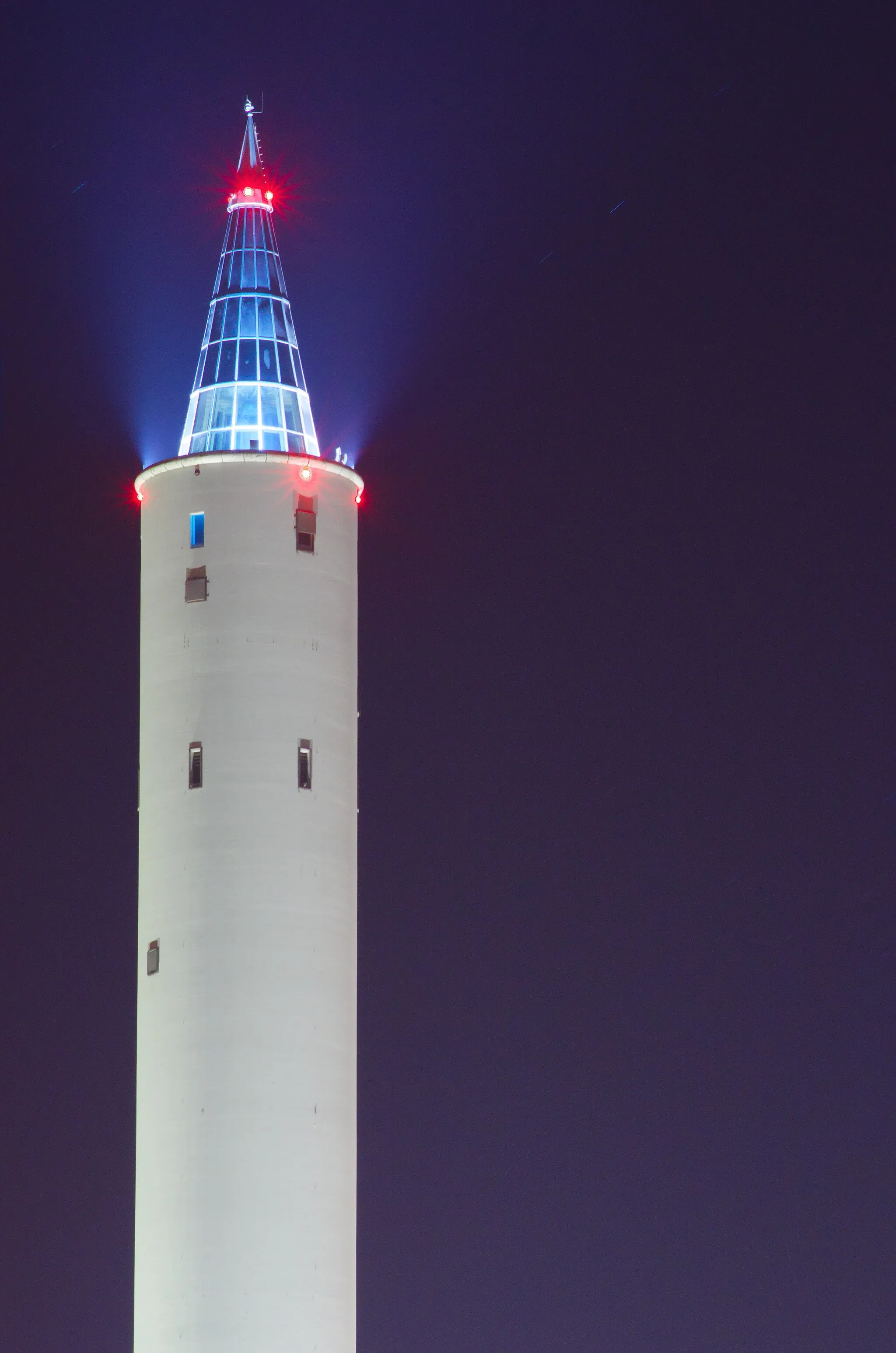 Photo showing: Fallturm Bremen - Turmspitze bei Nacht