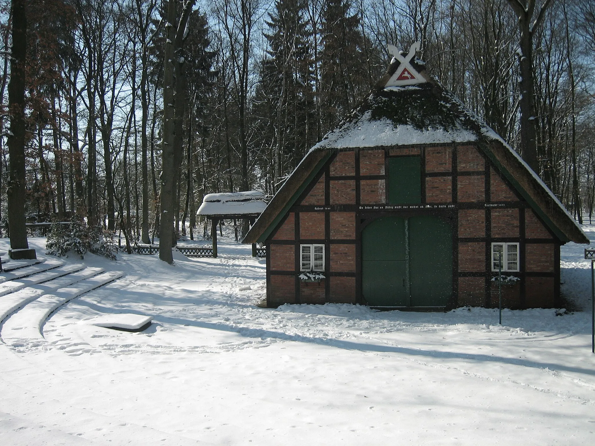 Photo showing: Winterscenery at the open air theater "Königshof" in Sittensen, Lower Saxony, Germany