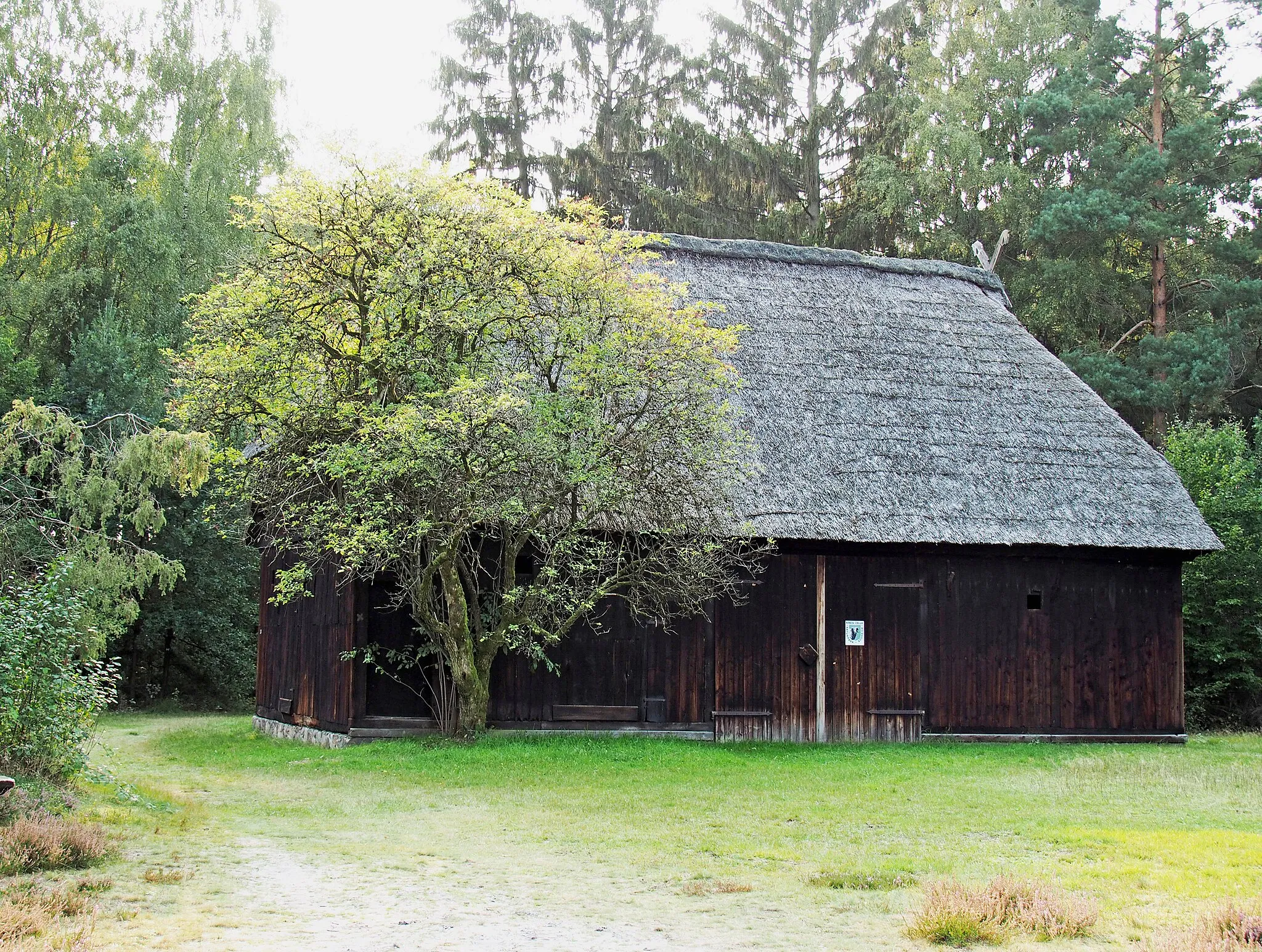 Photo showing: Schafstall von 1828 auf dem Wietzer Berg. Der Stall stand bis 1937 auf einem Hof in Poitzen (Gemeinde Faßberg), er wurde etwa 1969/1970 hier als Ansichts-Objekt aufgebaut.