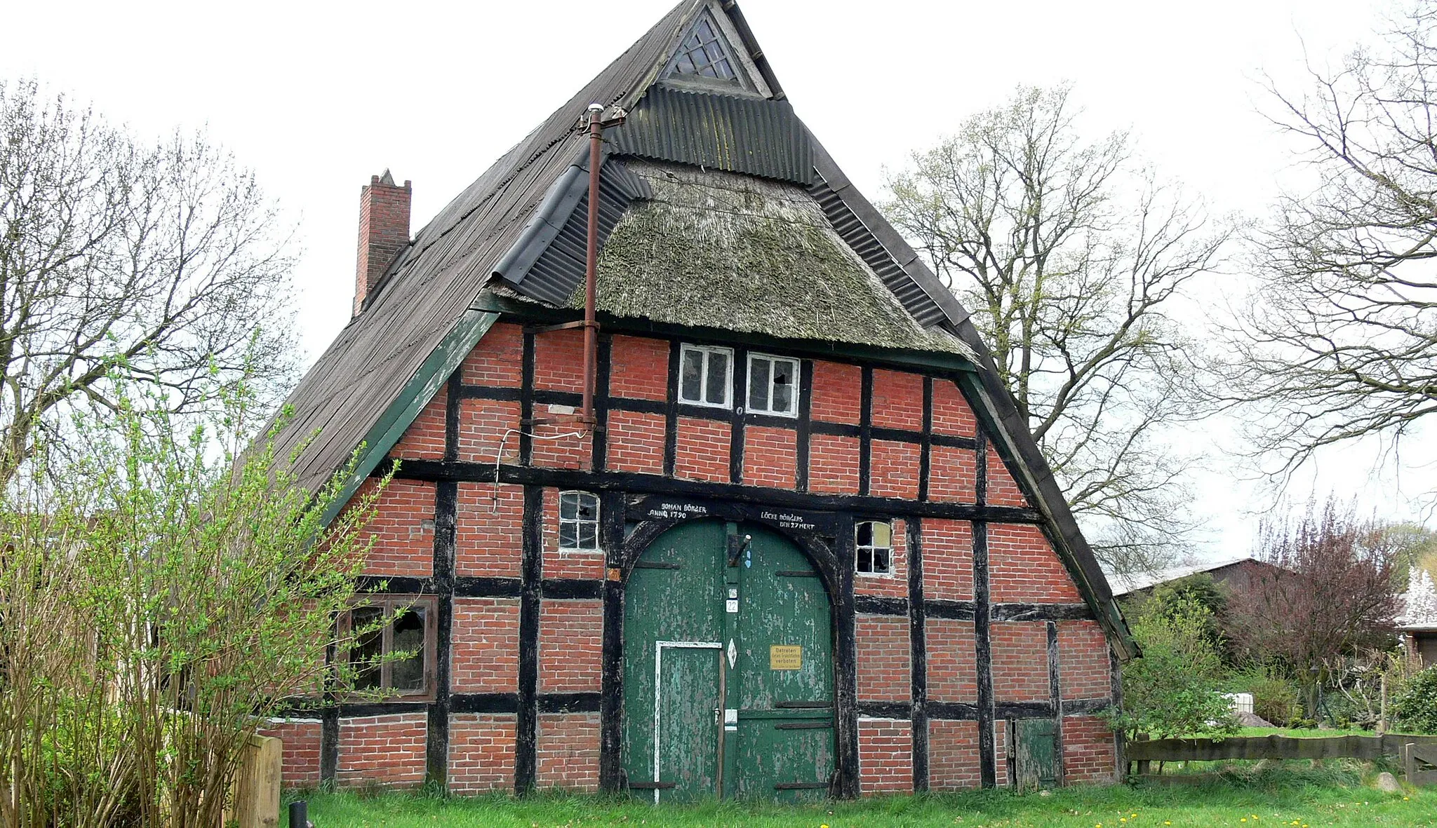 Photo showing: Fachwerkhaus Dorfstr. 22 in Westerbeverstedt (Lunestedt); inzwischen abgerissen