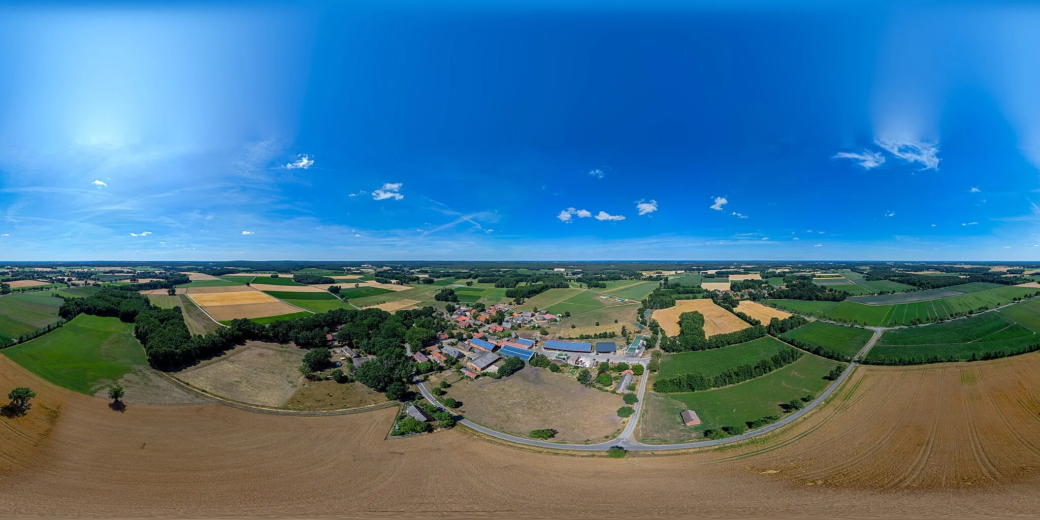 Photo showing: 360°-Kugelpanorama der Gemarkung Teichlosen (Bildmitte/Start = Norden). Das Dorf ist ein Ortsteil der Gemeinde Jameln im Landkreis Lüchow-Dannenberg.