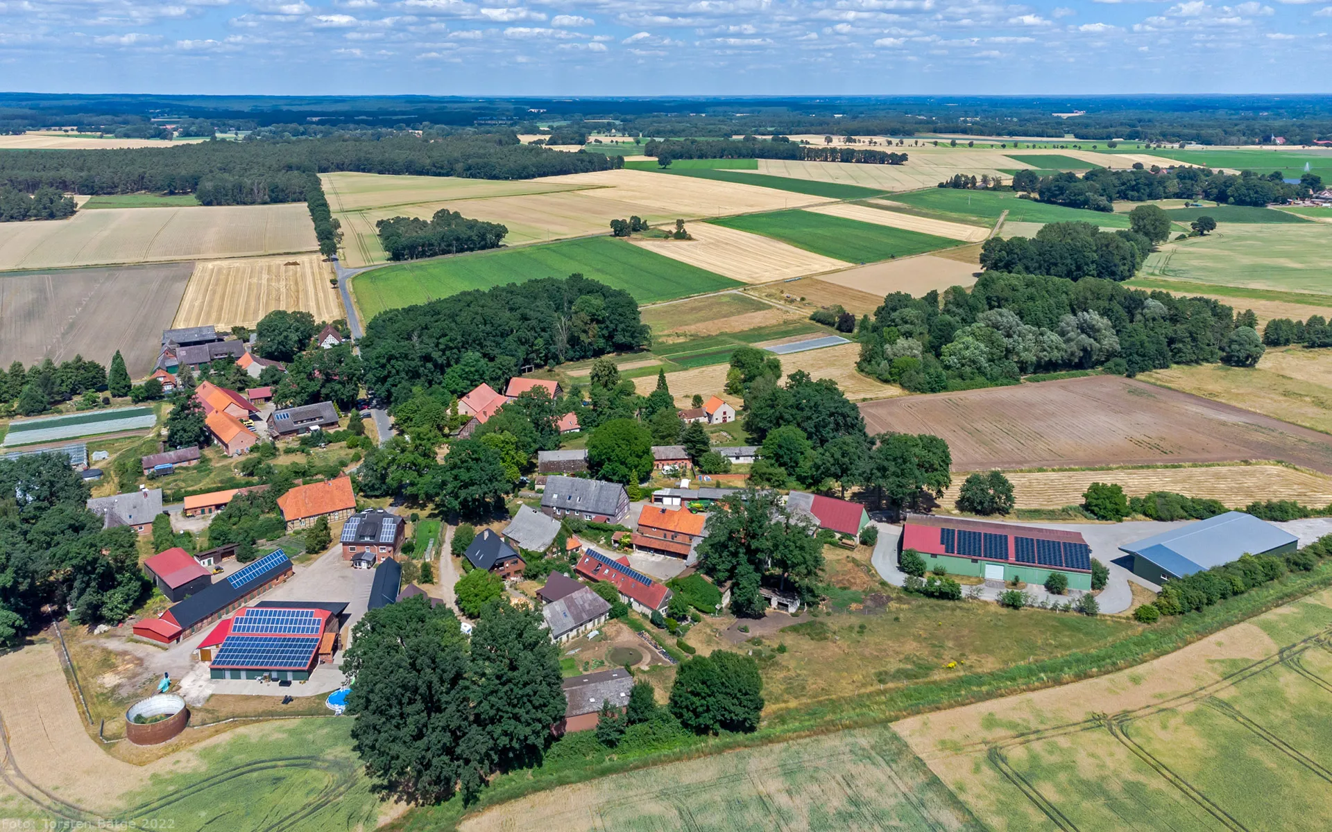 Photo showing: Luftbild von Marlin, einem Dorf in der Gemeinde Waddeweitz im Landkreis Lüchow-Dannenberg.