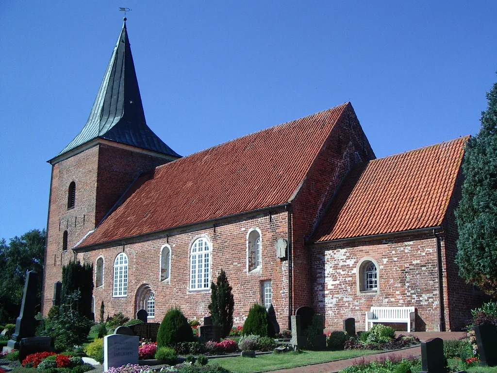 Photo showing: The Evangelical Lutheran St. Catherine's Church in Misselwarden (Land of Wursten), Lower Saxony, Germany.