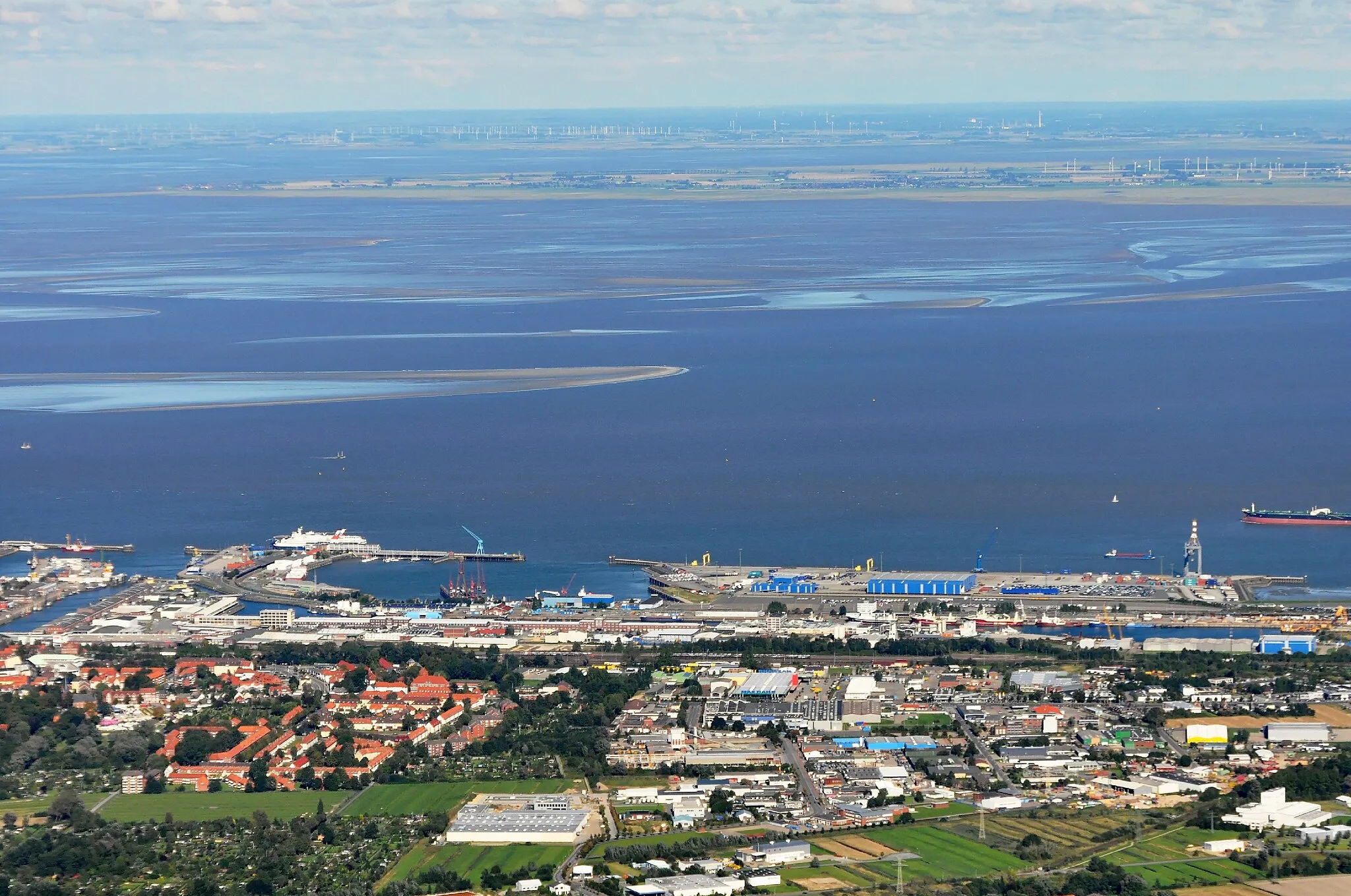 Photo showing: Luftaufnahmen Nordseekueste 2013-09: Cuxhaven