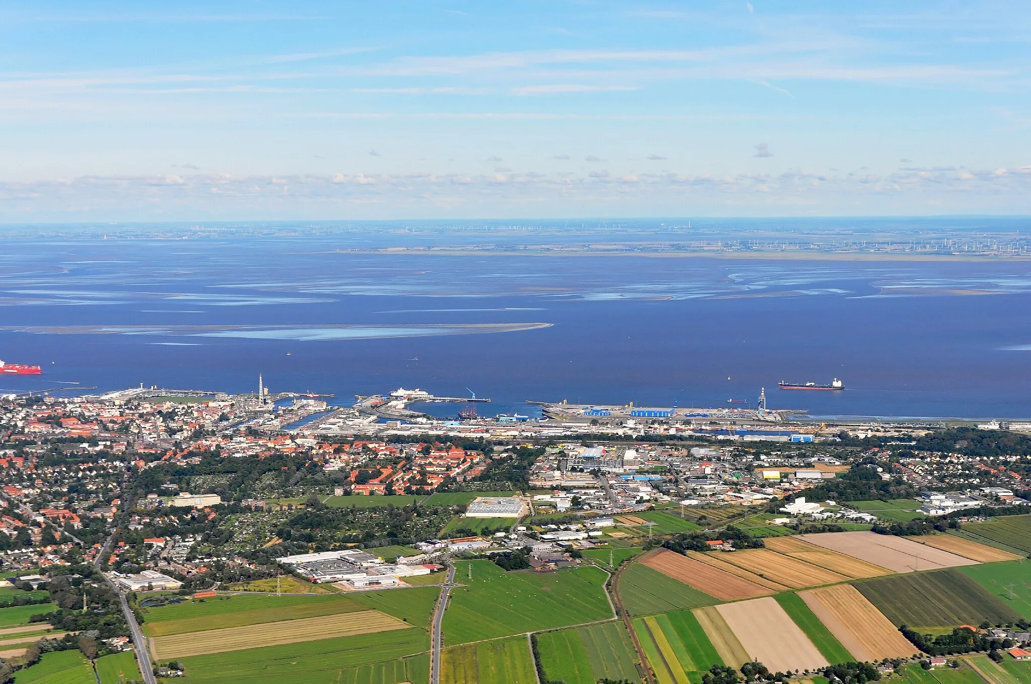 Photo showing: Luftaufnahmen Nordseekueste 2013-09: Cuxhaven