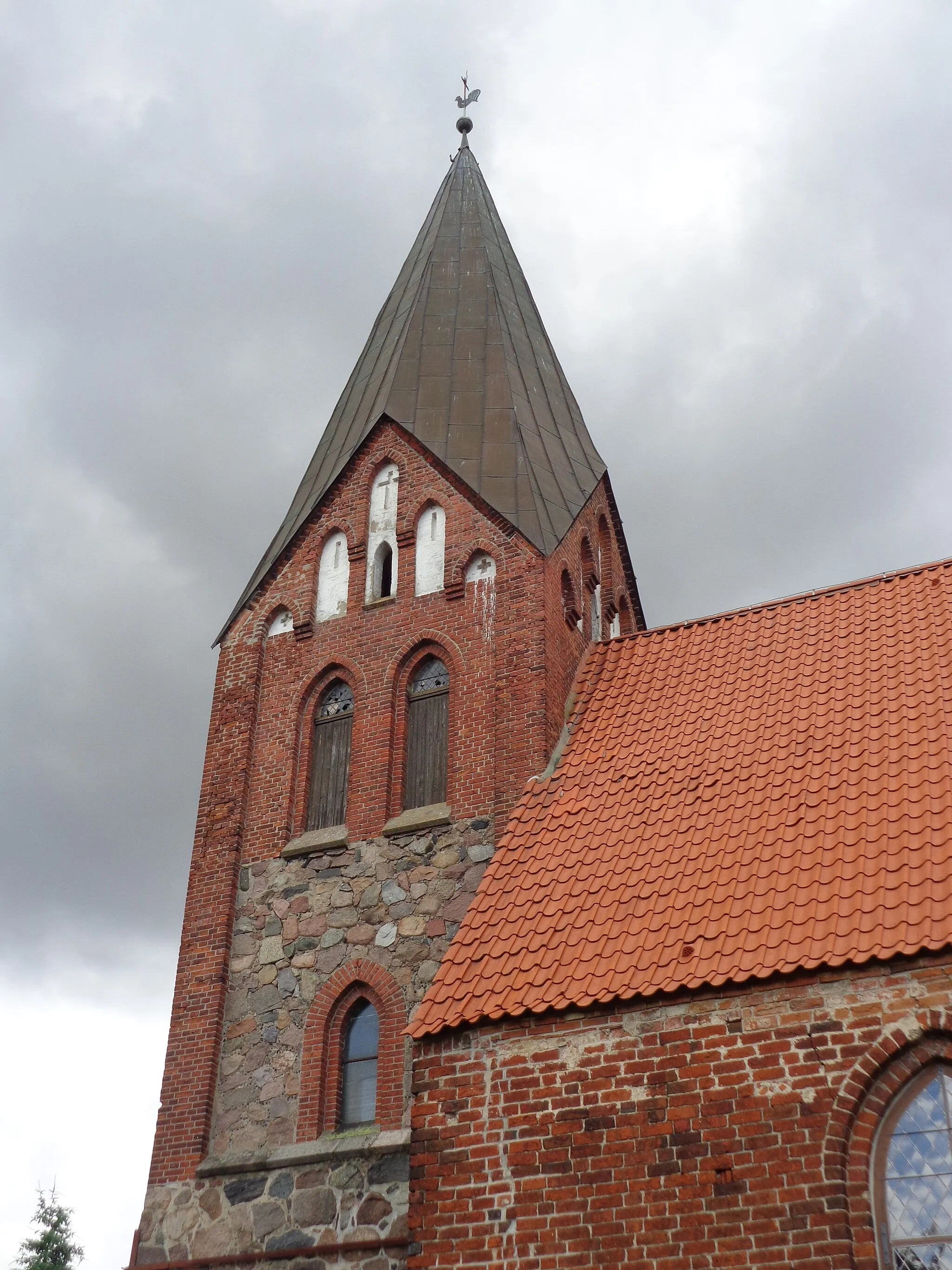 Photo showing: Turm der Dorfkirche Dobbin