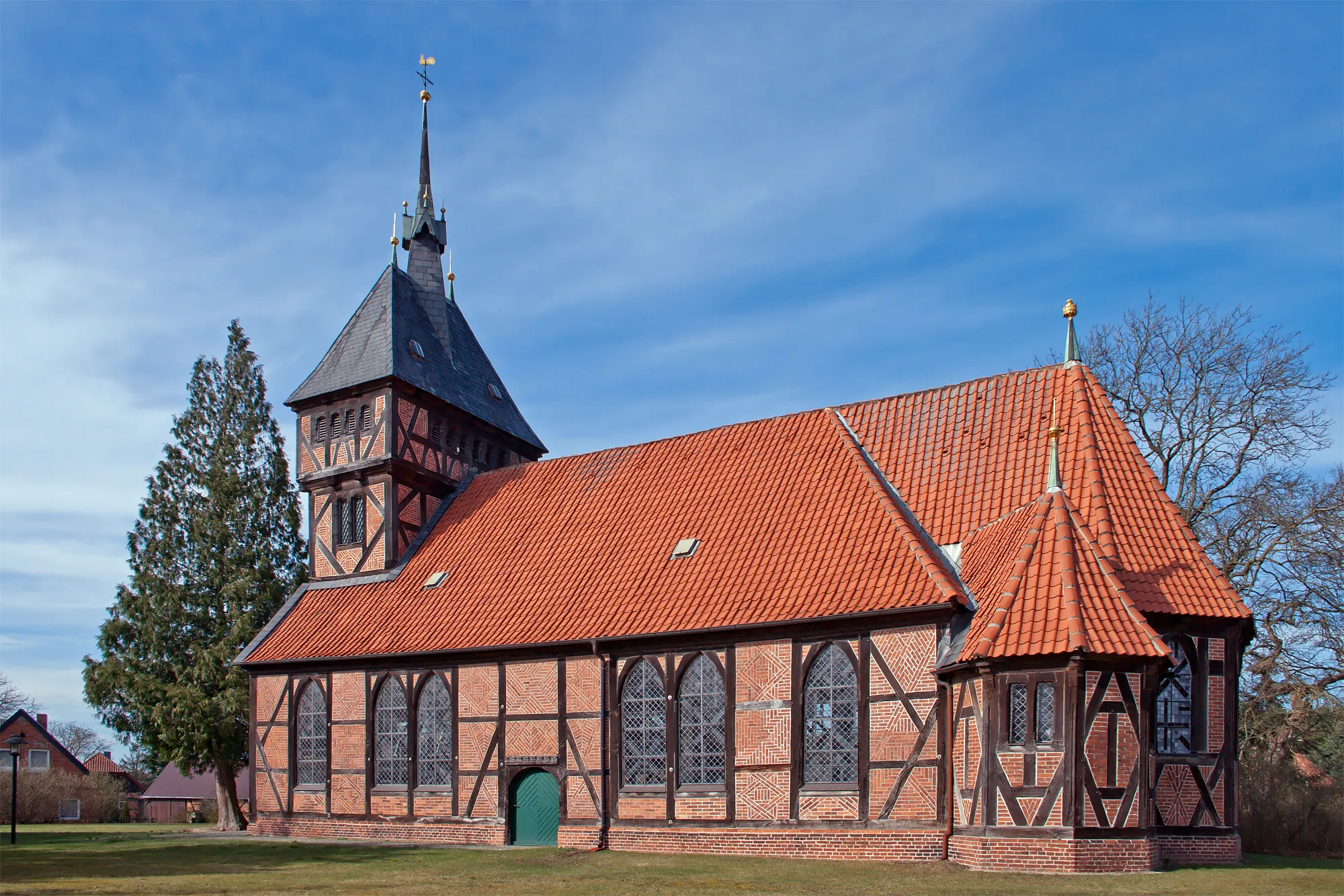 Photo showing: Timber framed church of Tripkau (district Lüneburg, northern Germany).