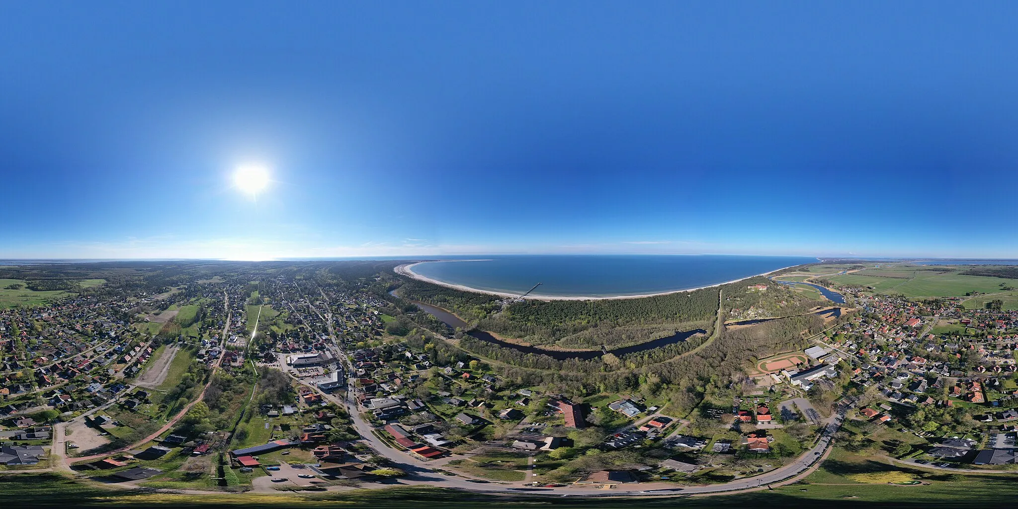 Photo showing: Prerow – 360°-Panorama von oben