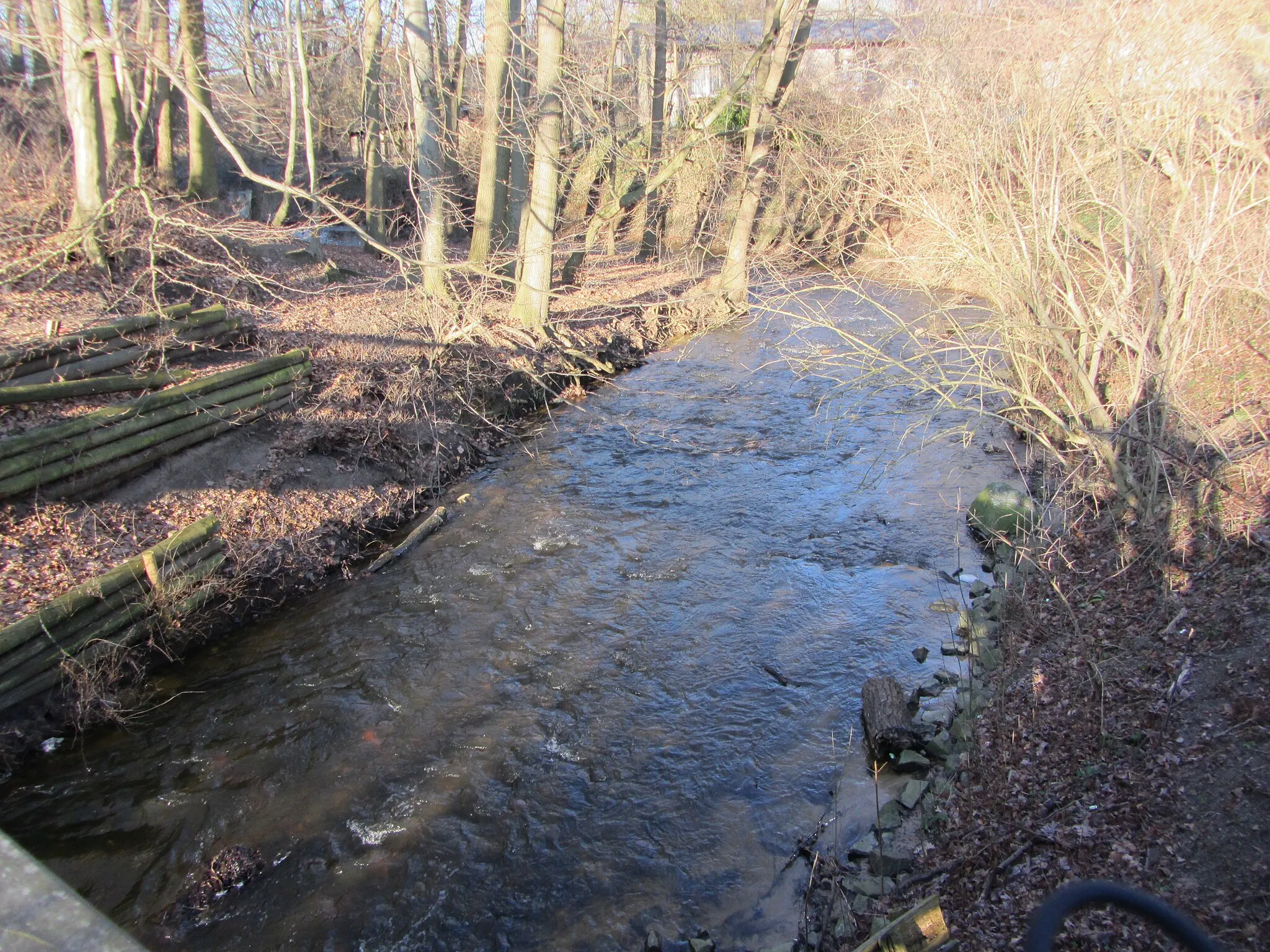 Photo showing: Panzower Bach at hill fort in Neubukow, district Rostock, Mecklenburg-Vorpommern, Germany