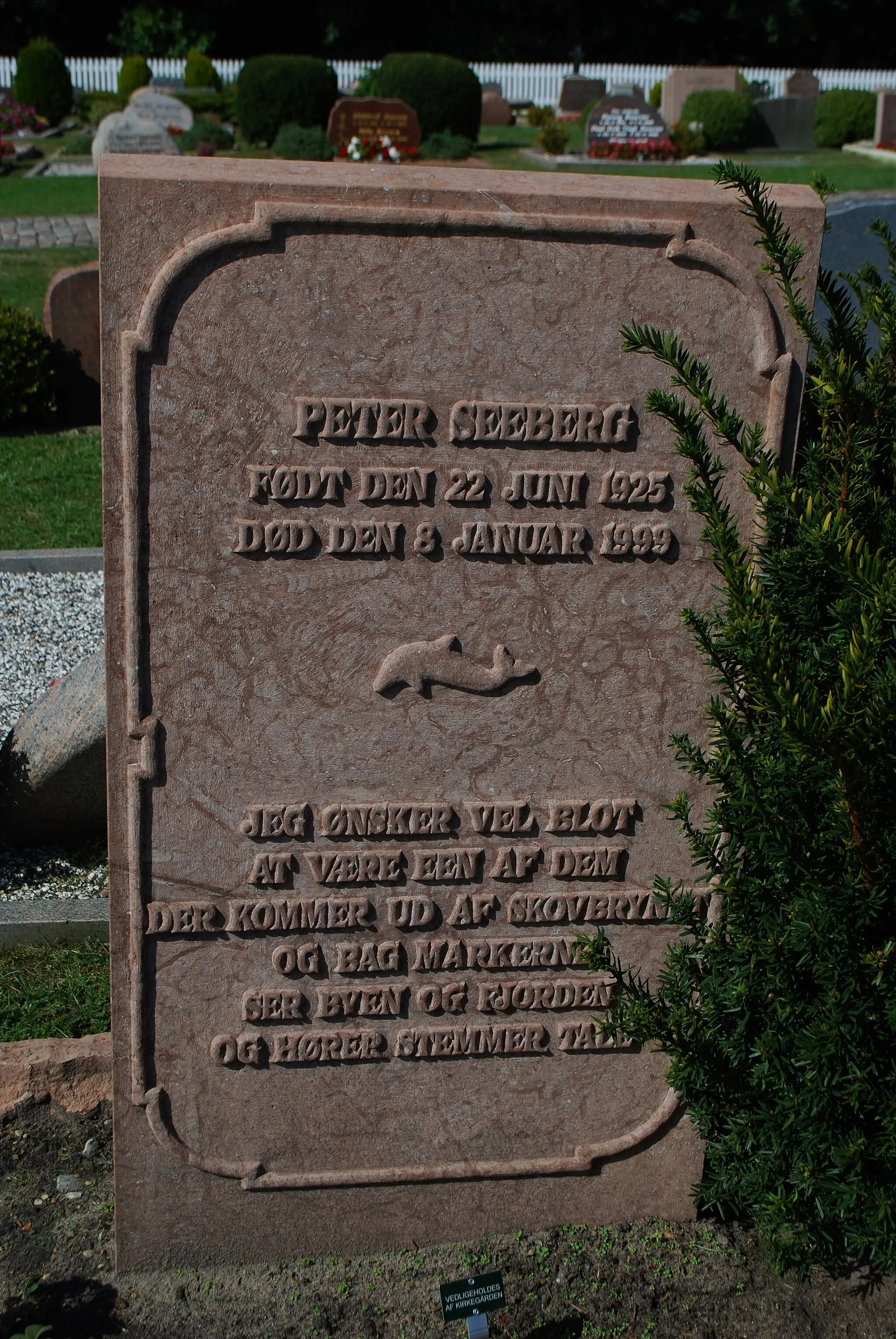 Photo showing: Peter Seebergs gravsten på Rømø Kirkegård