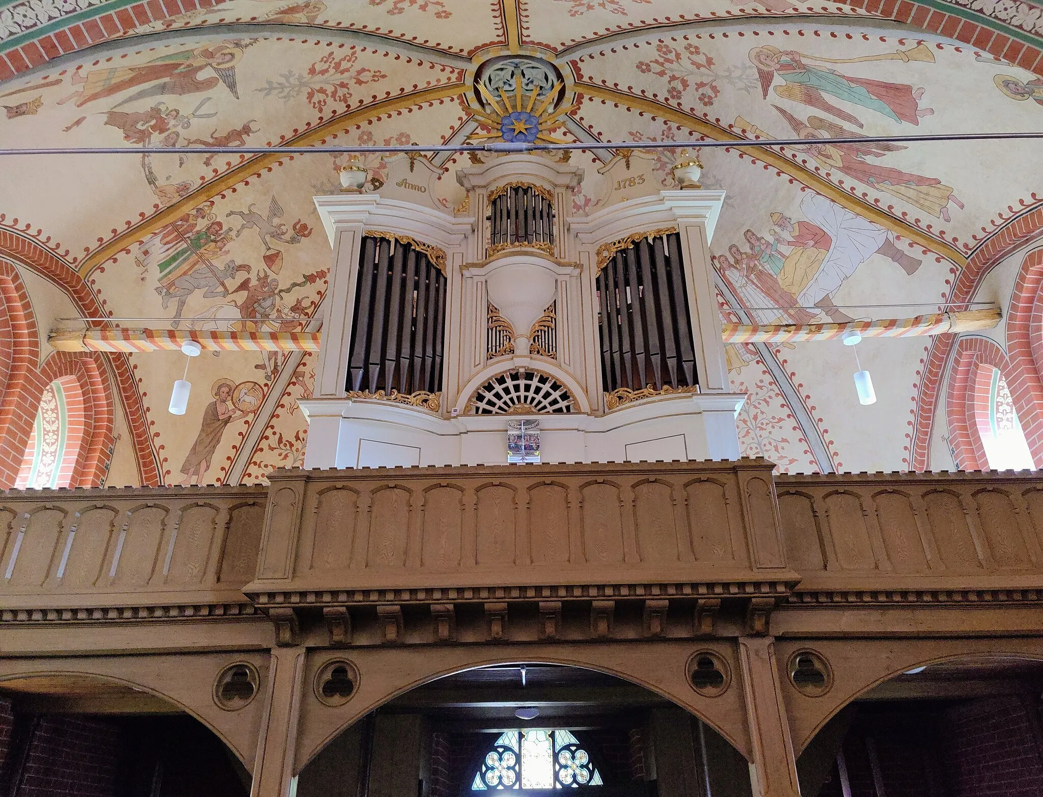 Photo showing: Paul-Schmidt-Orgel (1783) der evangelischen Dorfkirche Petschow, Gemeinde Dummerstorf, Landkreis Rostock, Mecklenburg-Vorpommern, Deutschland