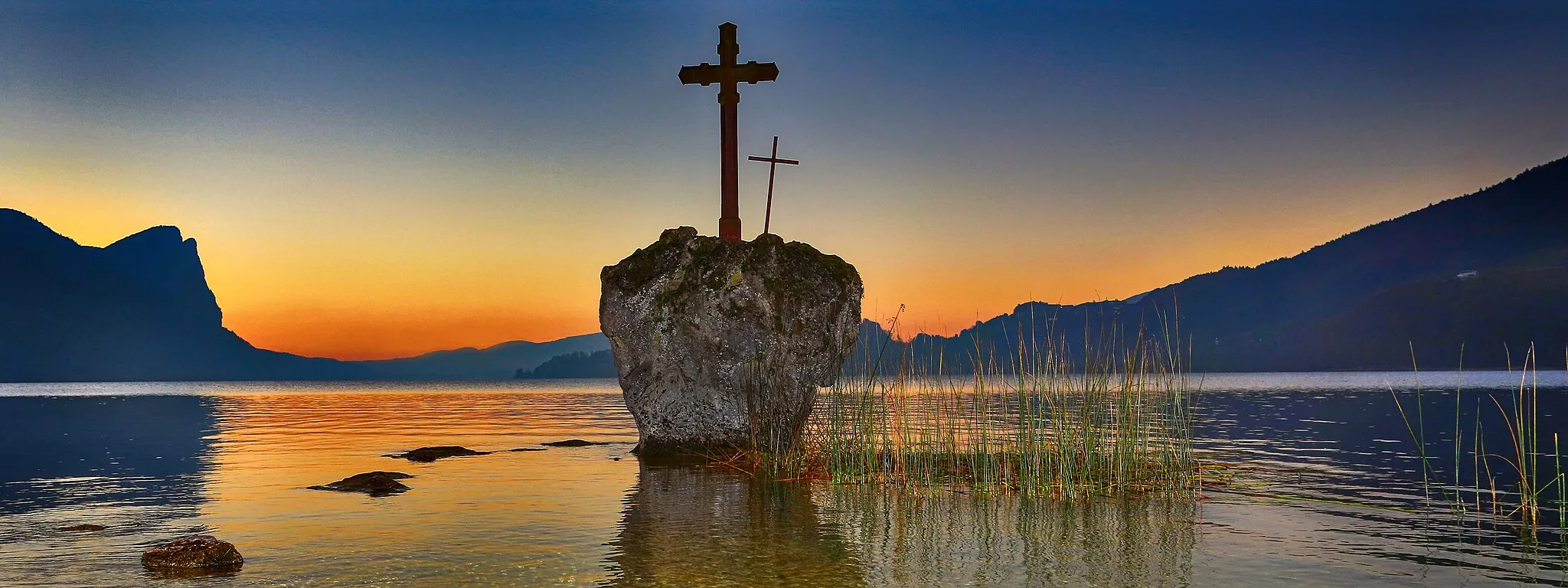 Photo showing: Kreuzstein im Mondsee