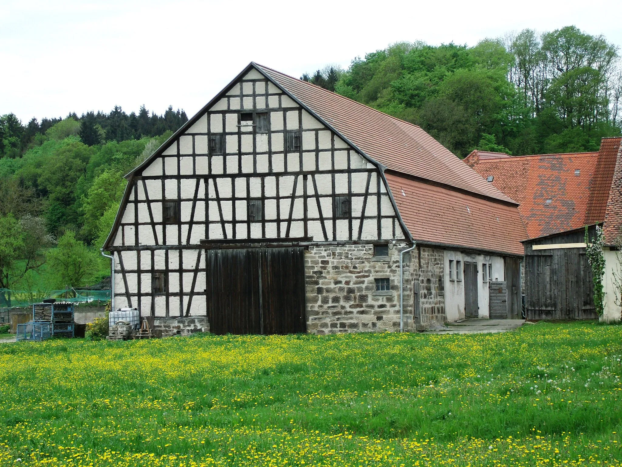 Photo showing: Aidenau, Ortsteil von Geslau im mittelfränkischen Landkreis Ansbach, Fachwerkstadel