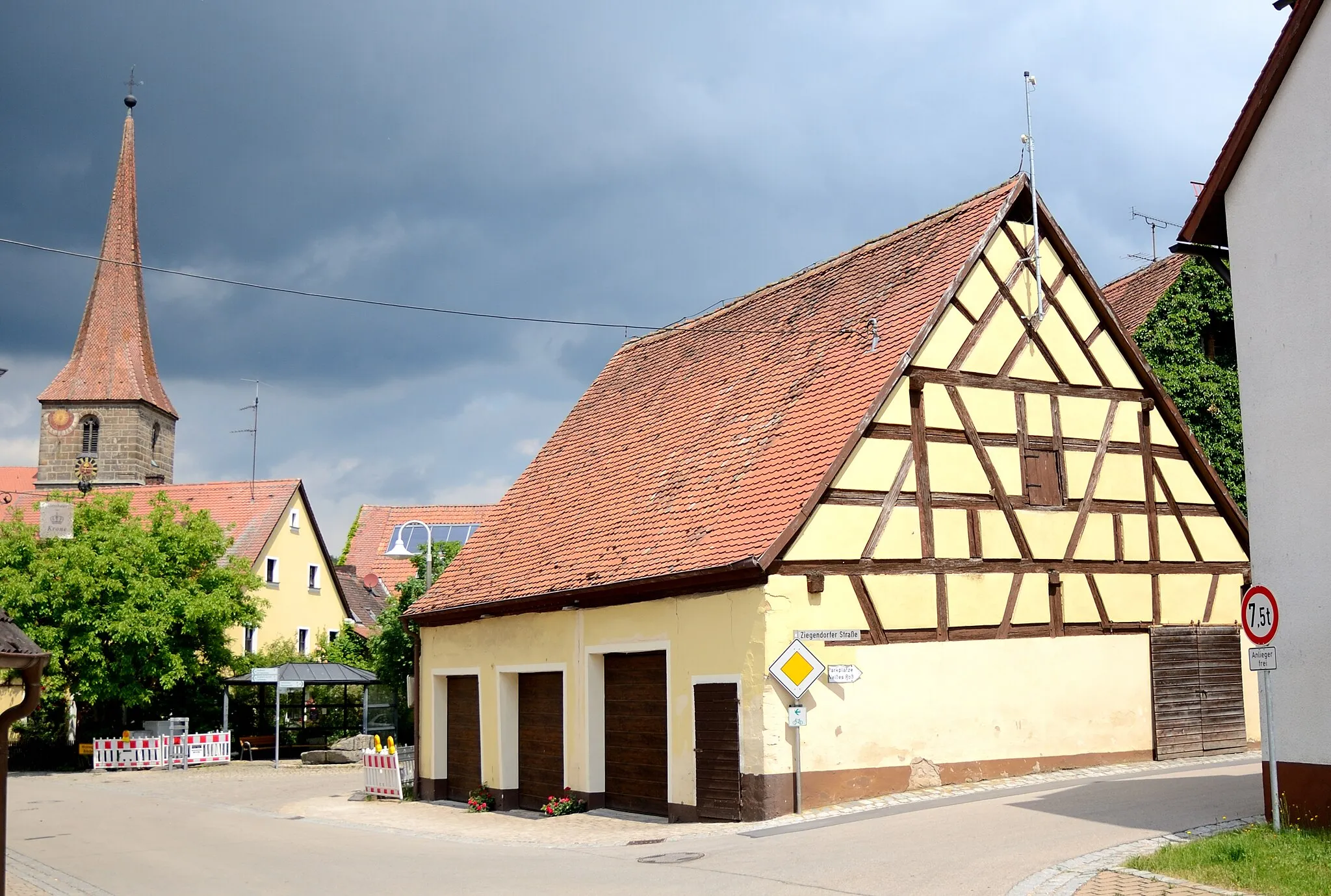 Photo showing: Immeldorf, Hauptstraße, Scheune bei Haus Nr. 25