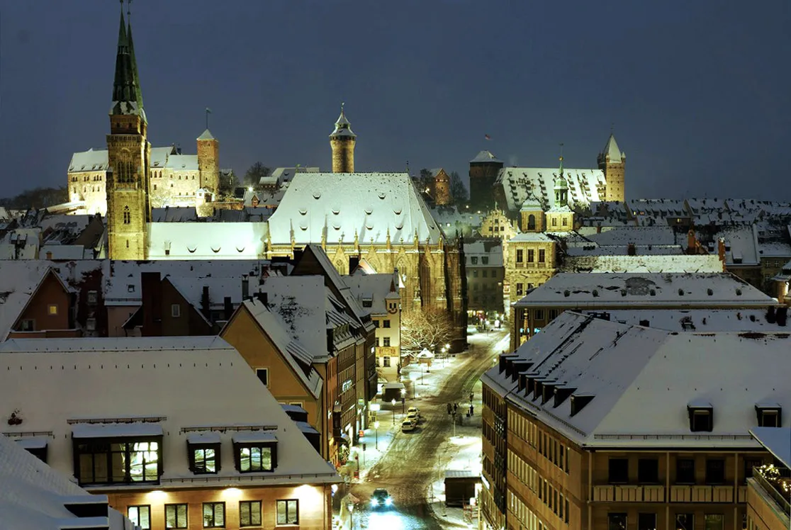 Photo showing: Castle, St. Sebald, City Hall, Old Town, Nuremberg, Germany