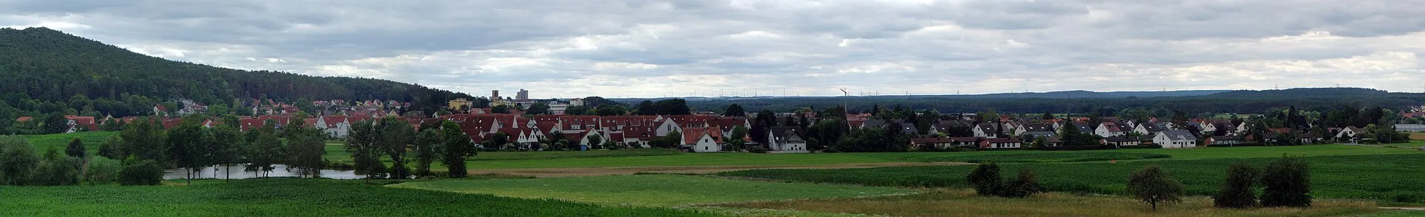 Photo showing: A panorama of Bubenreuth, a village near Erlangen in Germany.