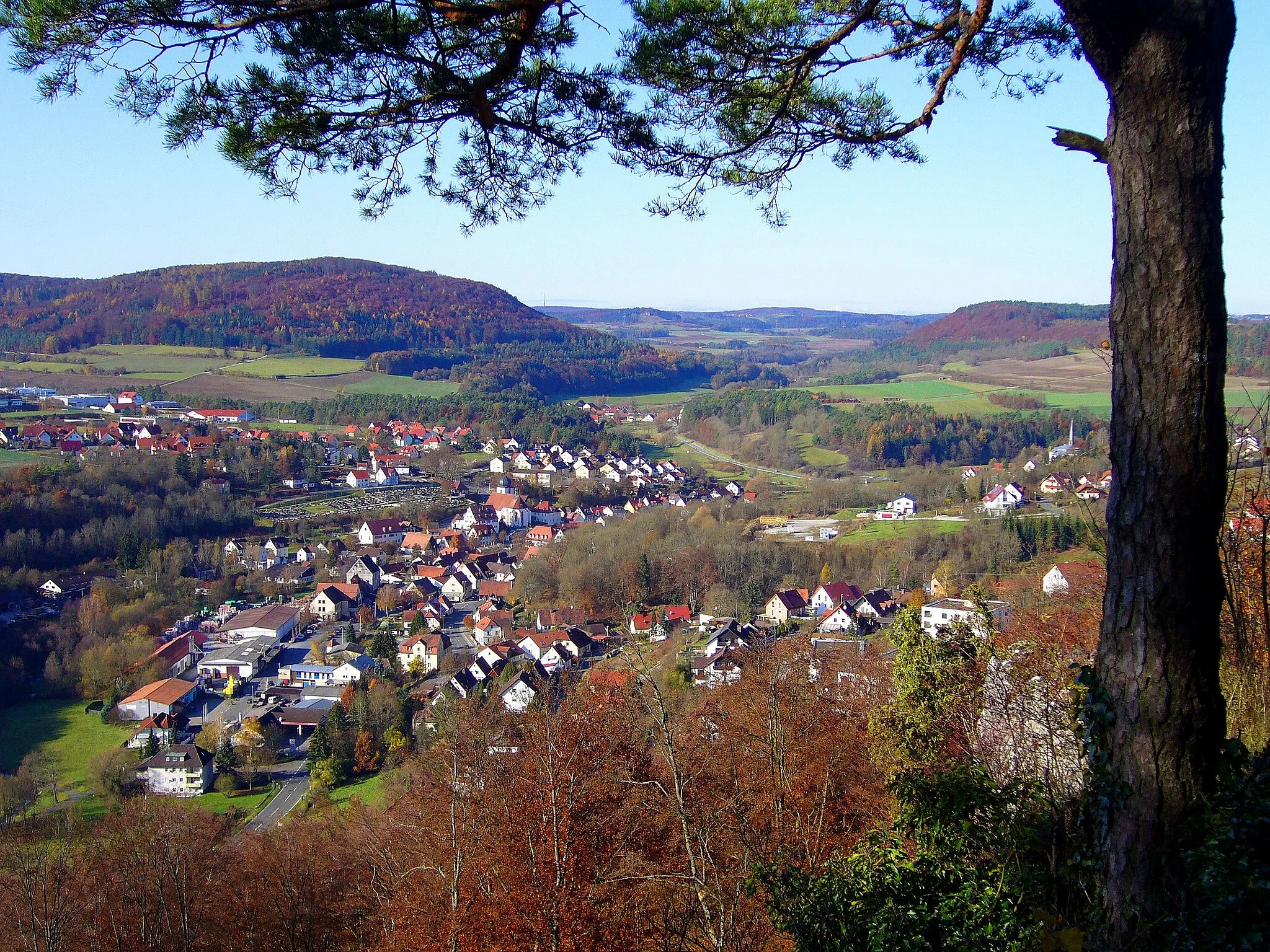 Photo showing: Heiligenstadt vom Pavillon Richtung Altenberg, Seigelstein und Lindach