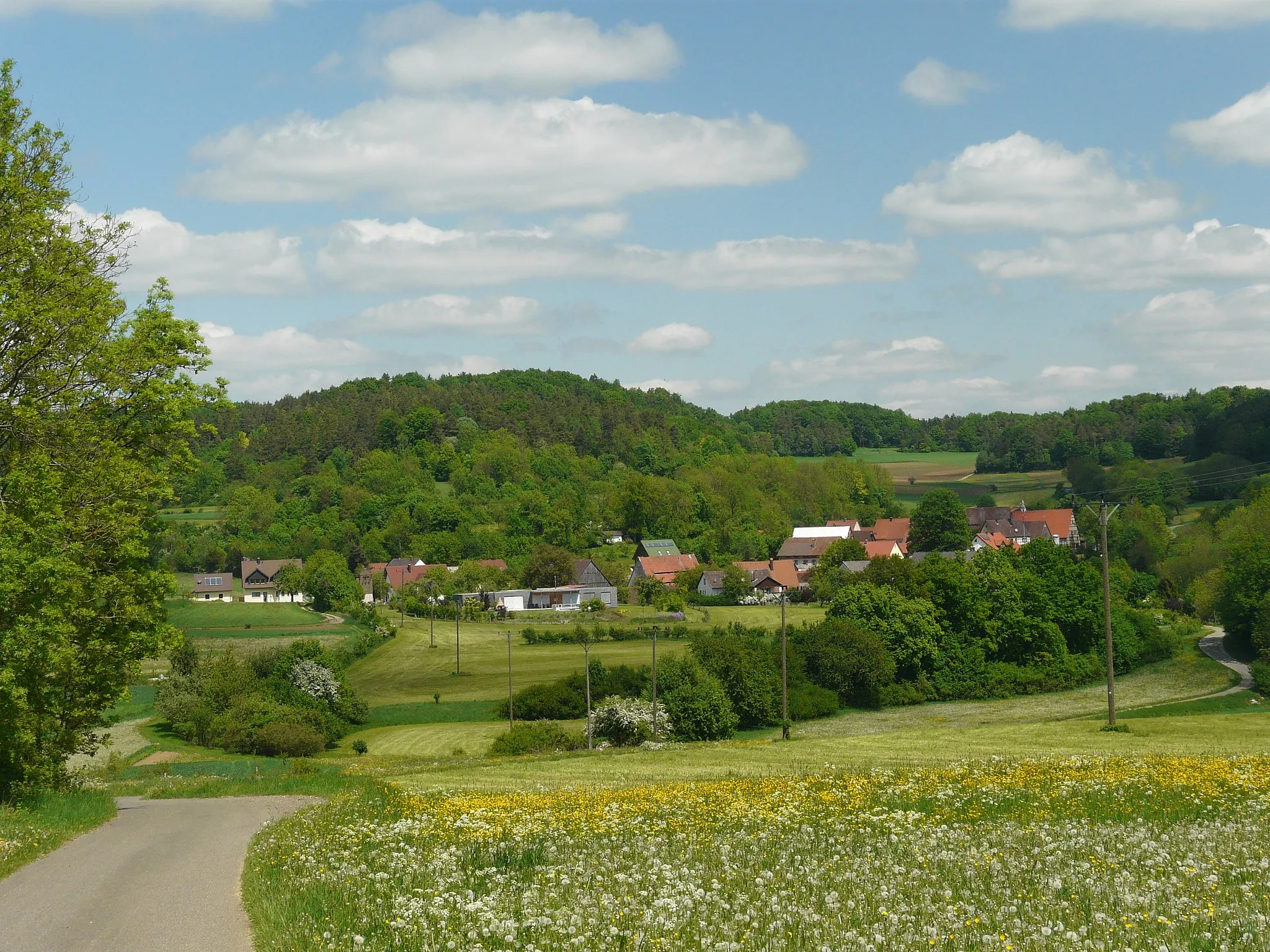 Photo showing: The village Stoeppach, a section of the community of Kirchensittenbach