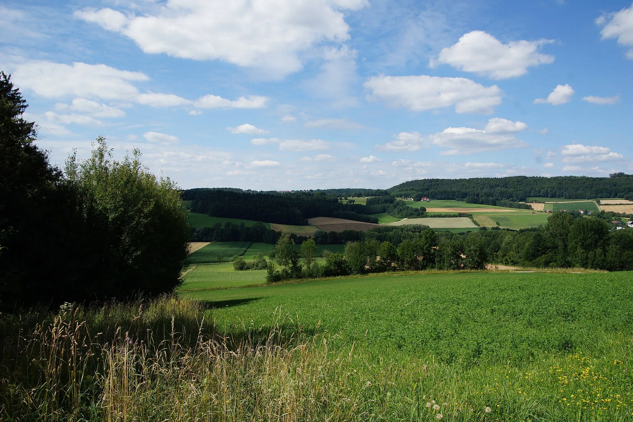 Photo showing: Blick von Haimburg ins Sindlbachtal