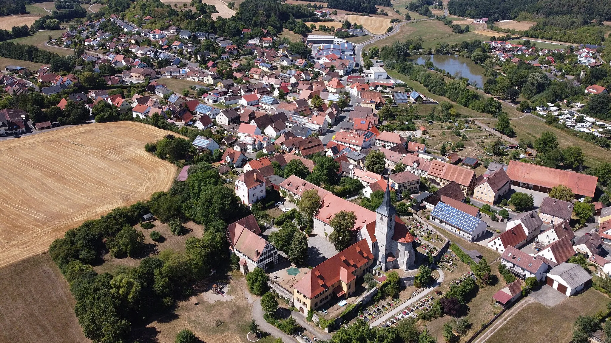 Photo showing: Luftbild von Münchsteinach (2022)