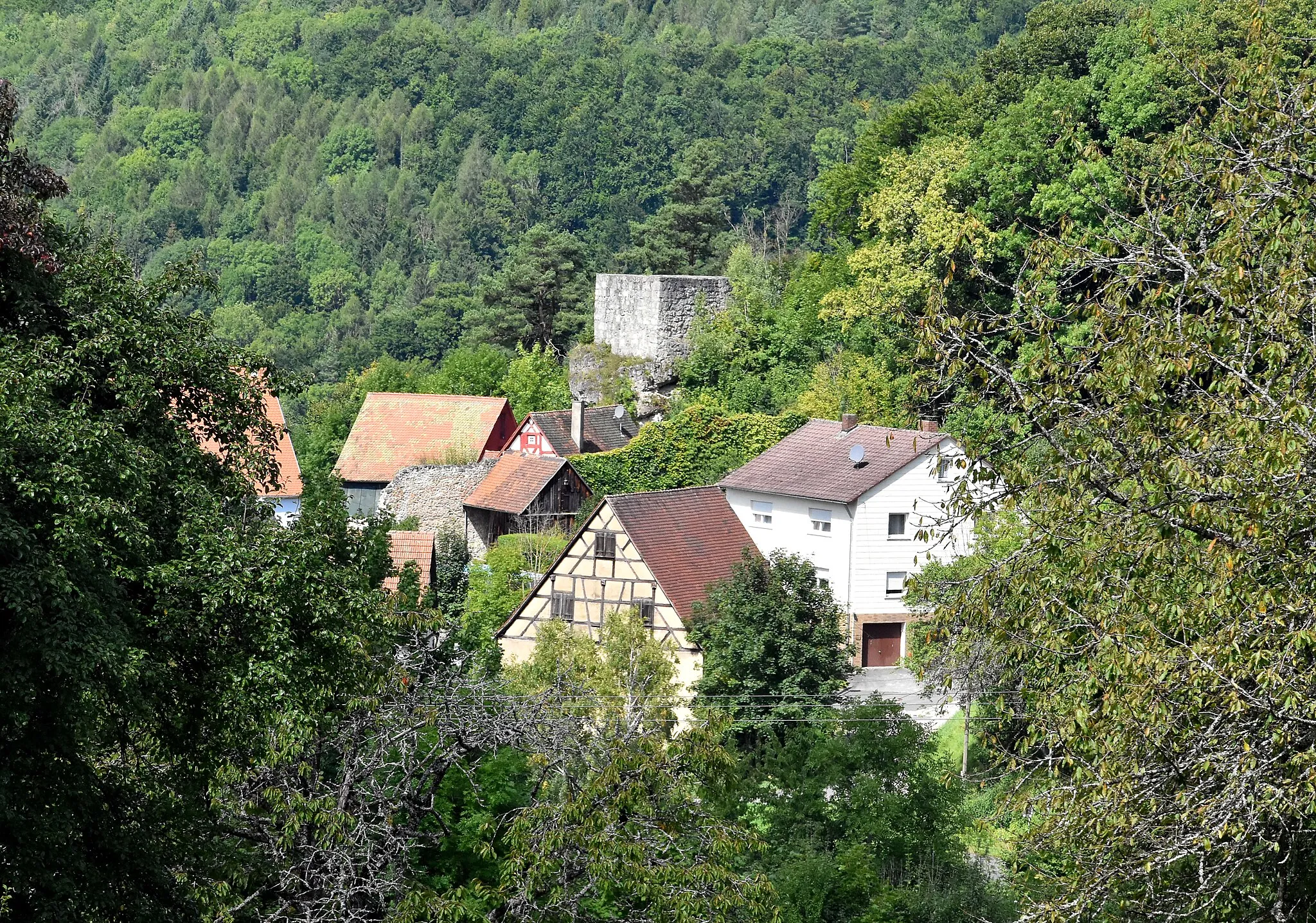 Photo showing: Die Burgruine Osternohe von Südosten aus