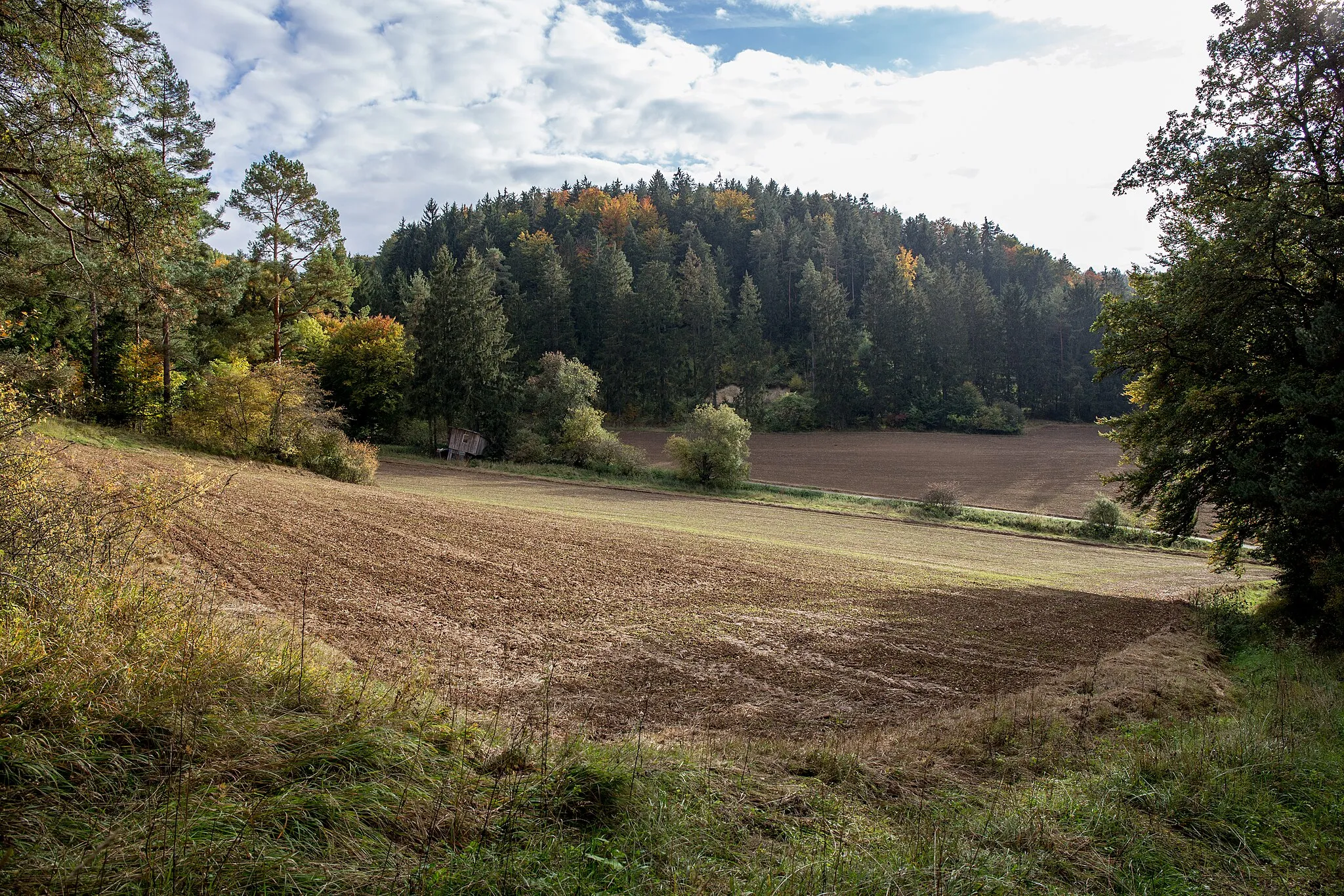 Photo showing: Blick auf den Berg mit der Kälberschlaghöhle