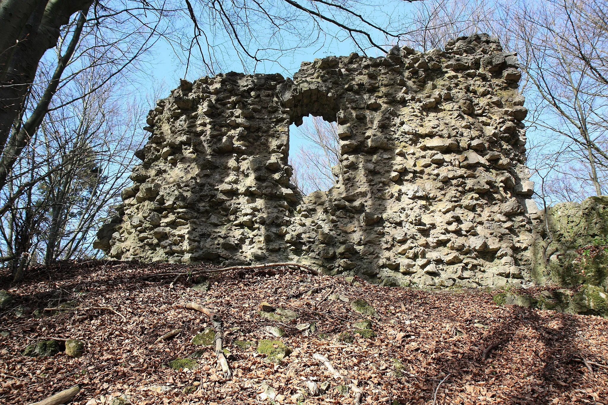 Photo showing: Westseite des Hauptgebäudes der Burgruine Poppberg