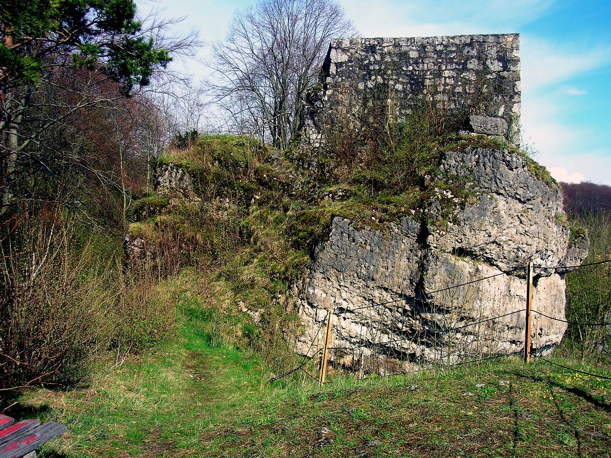 Photo showing: Der Stumpf des Bergfriedes der Burgruine Osternohe aus südwestlicher Richtung