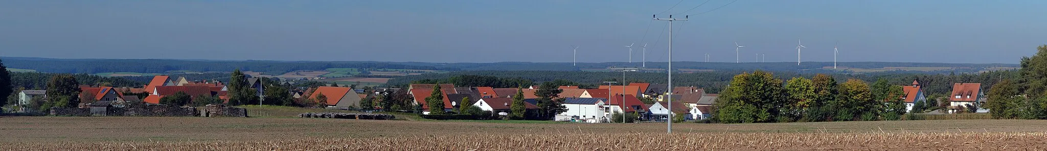 Photo showing: A panorama of Rohensaas, a village of the town of Uehlfeld in northern Bavaria.