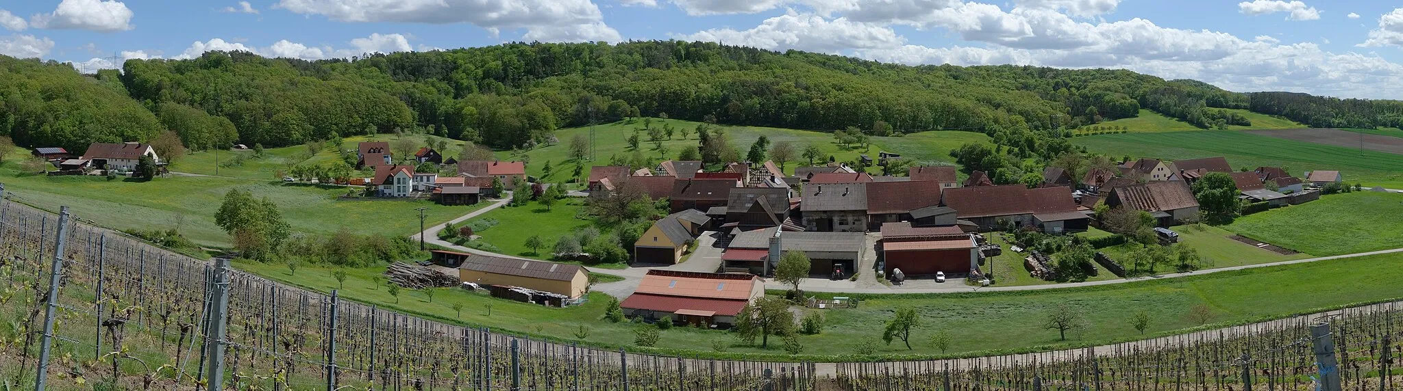 Photo showing: A panorama of Weimersheim, a village of the town of Ipsheim in northern Bavaria.