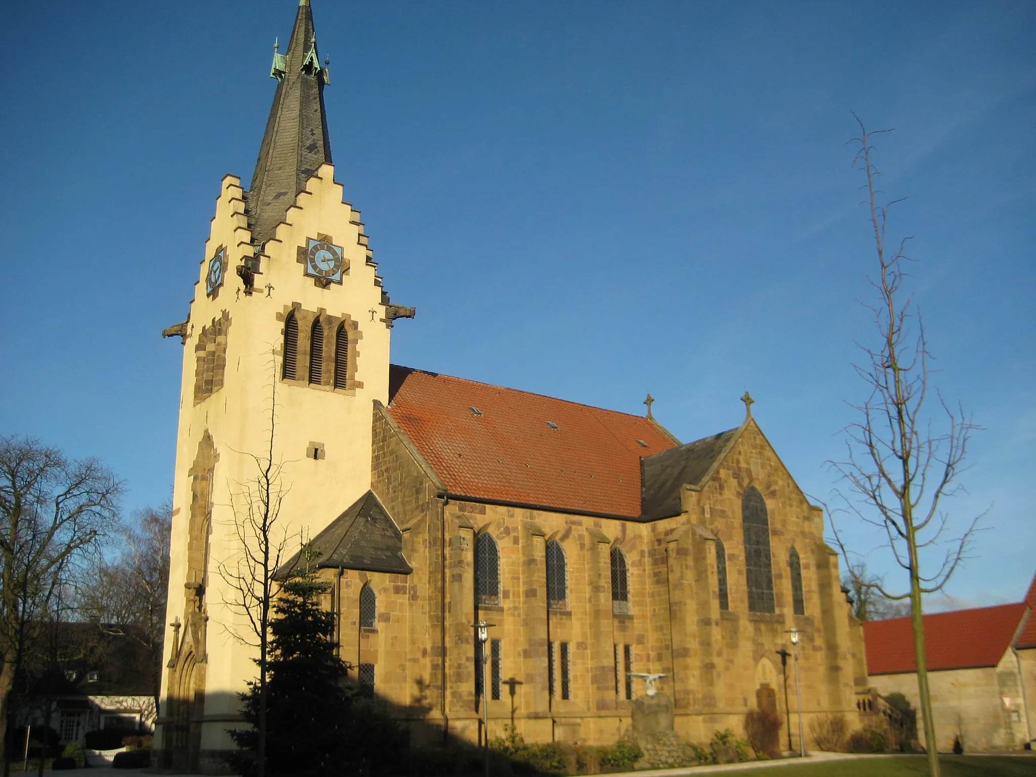 Photo showing: Ev.-luth. Kirche St. Johannes-der-Täufer in Hilter am Teutoburger Wald
