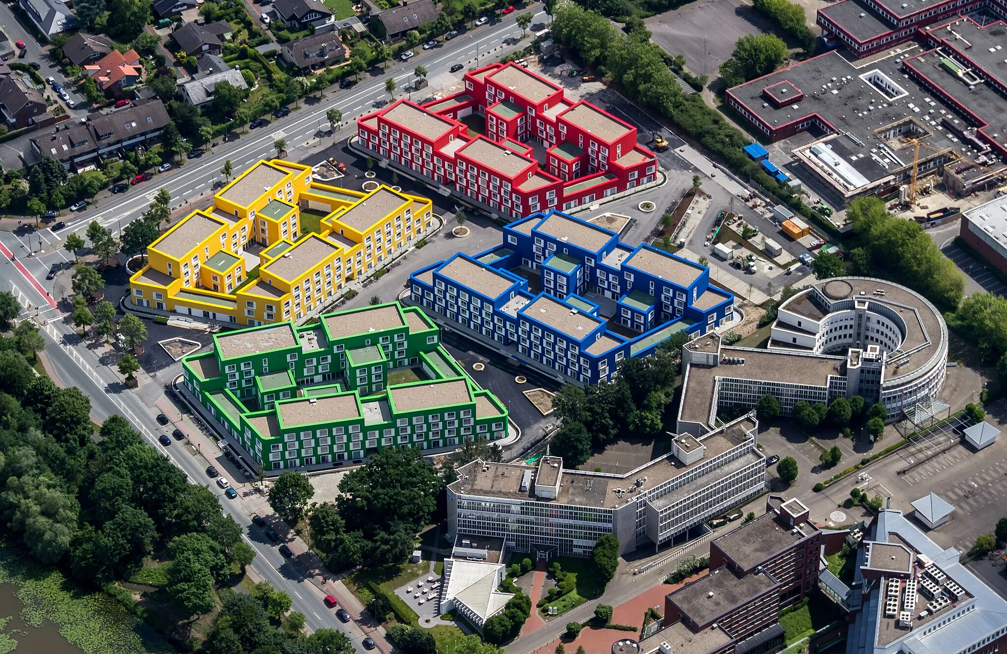 Photo showing: Studenten-Wohnanlage Boeselagerstraße, Münster, North Rhine-Westphalia, Germany