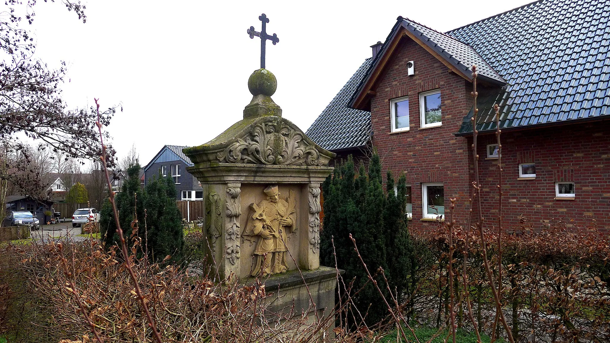 Photo showing: Bildstock to St. John Nepomuk in Alstaette, Ahaus, Germany. Monument of history and art.