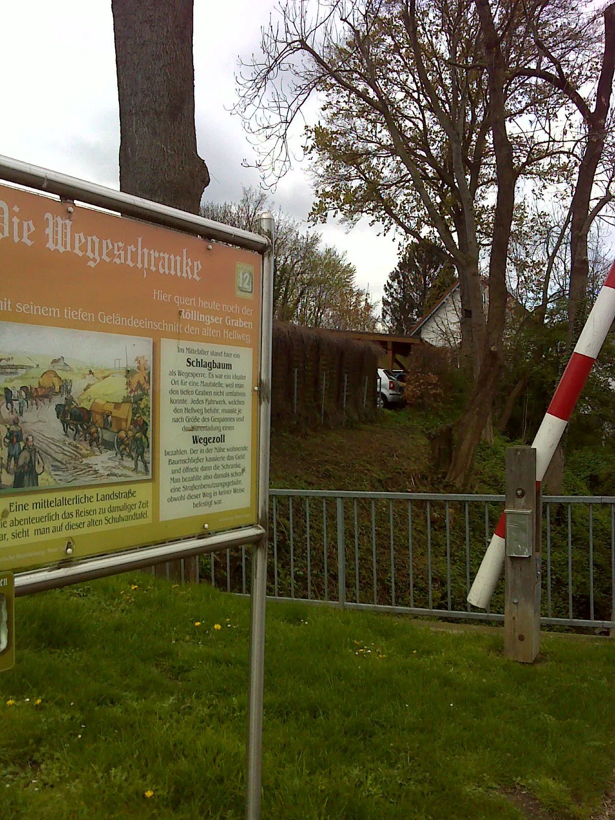 Photo showing: Infotafel „Die Wegeschranke“ in Ampen