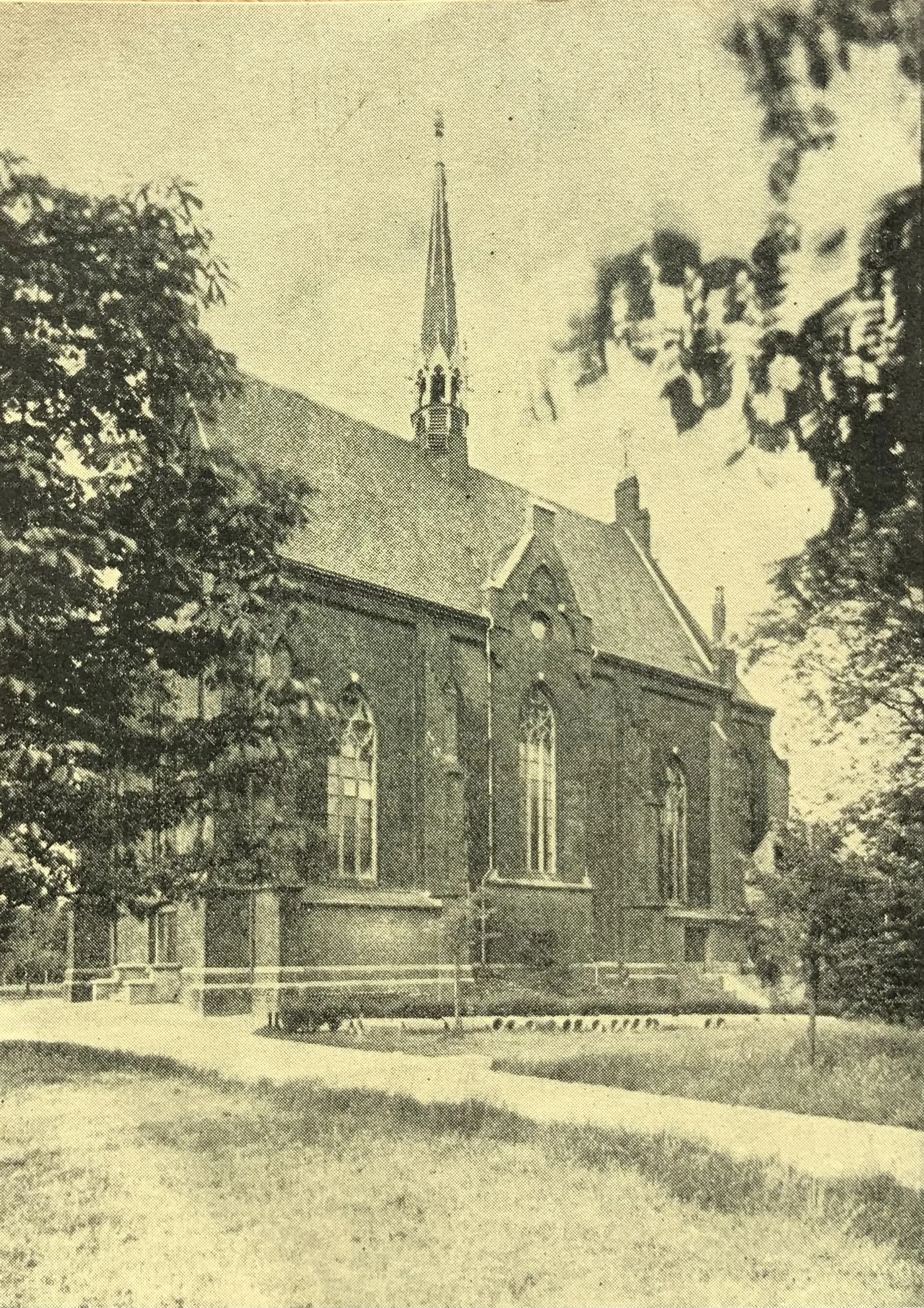 Photo showing: Postkarte von 1949 anlässlich des 50-jährigen Bestehens der Kirche Hl. Familie in Grafenwald (damals Kirchhellen, jetzt Botttop)