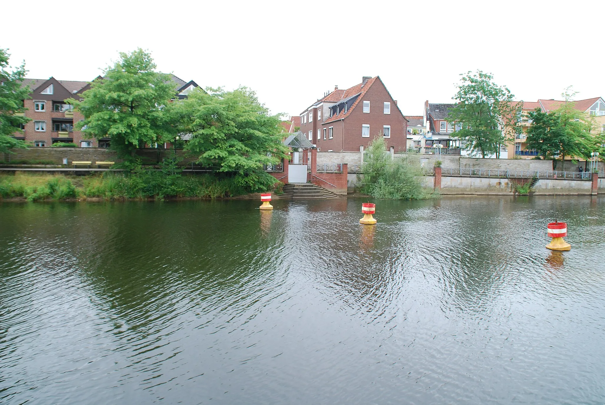 Photo showing: Ungefähre Lage der alten Emsfurt. Blick auf das Waskschapp, die ehemalige Waschstelle der Stadt Rheine