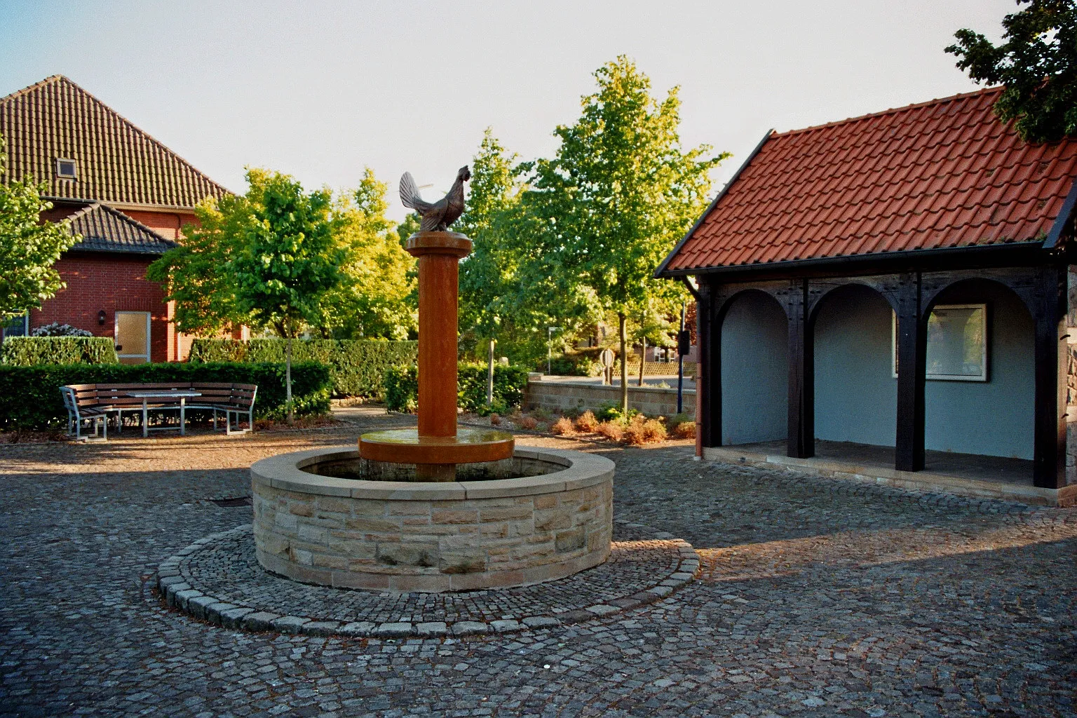 Photo showing: Village square of Hopsten-Halverde, Kreis Steinfurt, North Rhine-Westphalia, Germany.