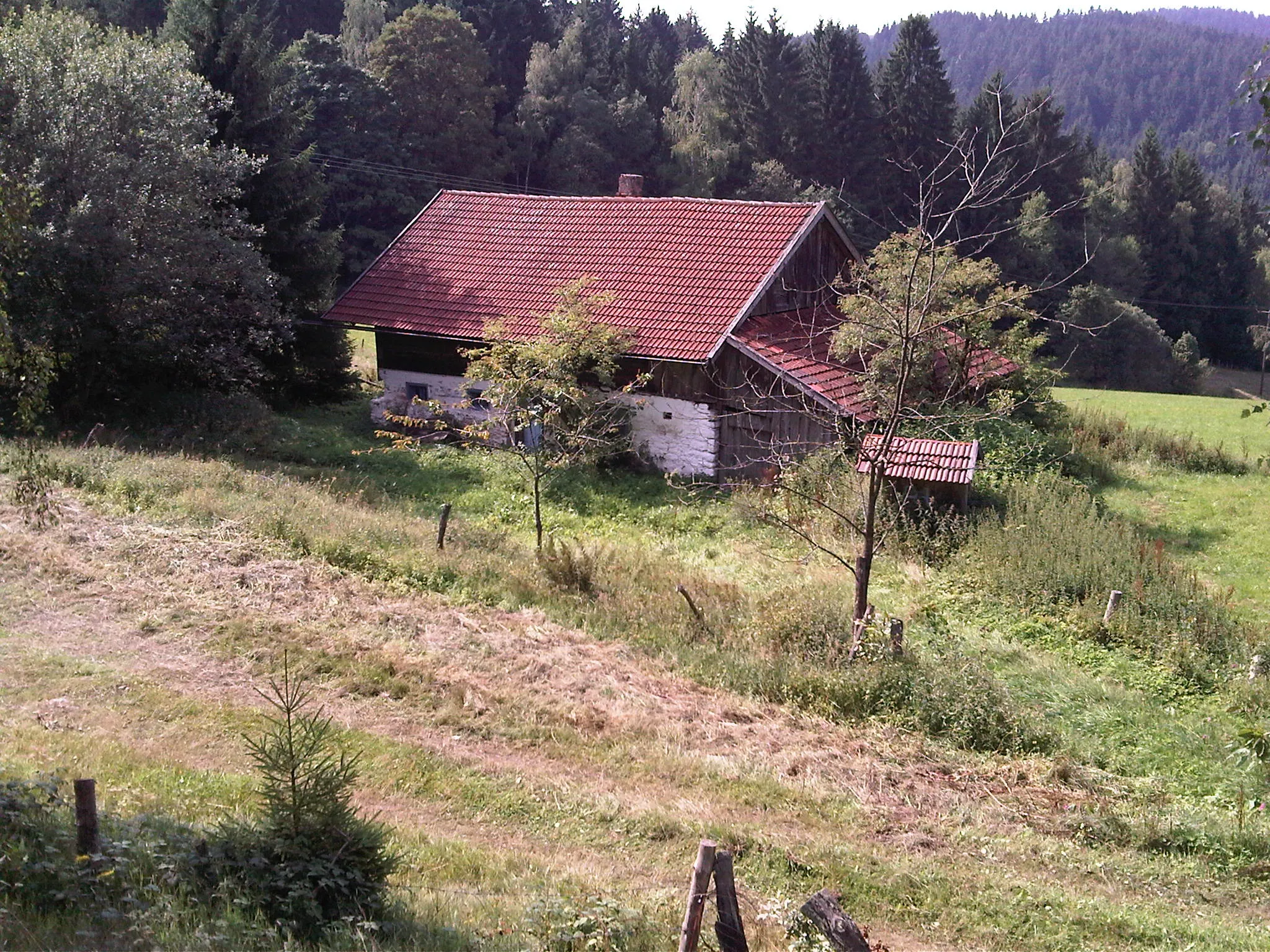 Photo showing: Denkmalgeschütztes Waldlerhaus in Rettenbach (Sankt Englmar)