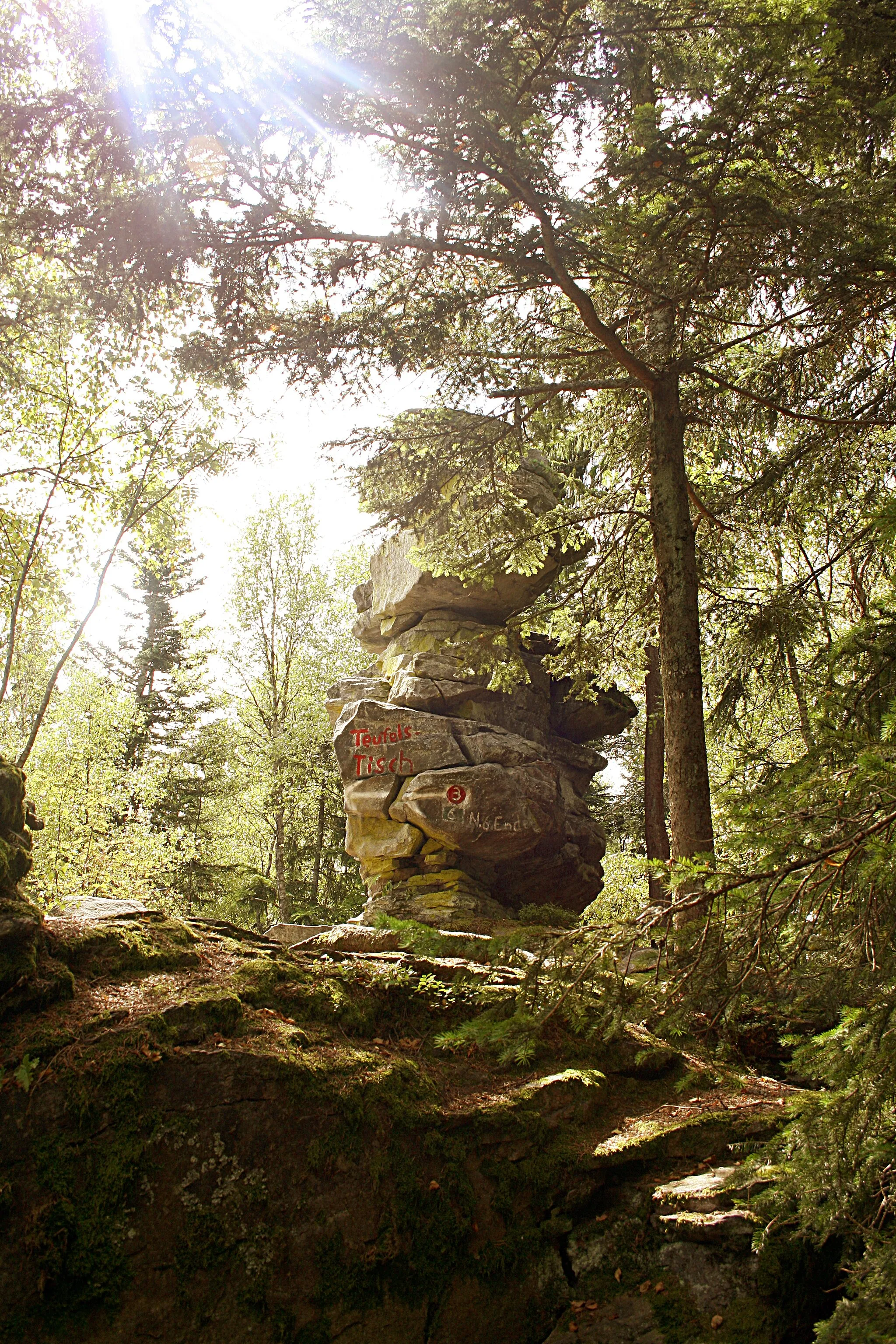 Photo showing: Teufelstisch bei Bischofsmais, Nationalpark Bayerischer Wald, Geotop 276R010