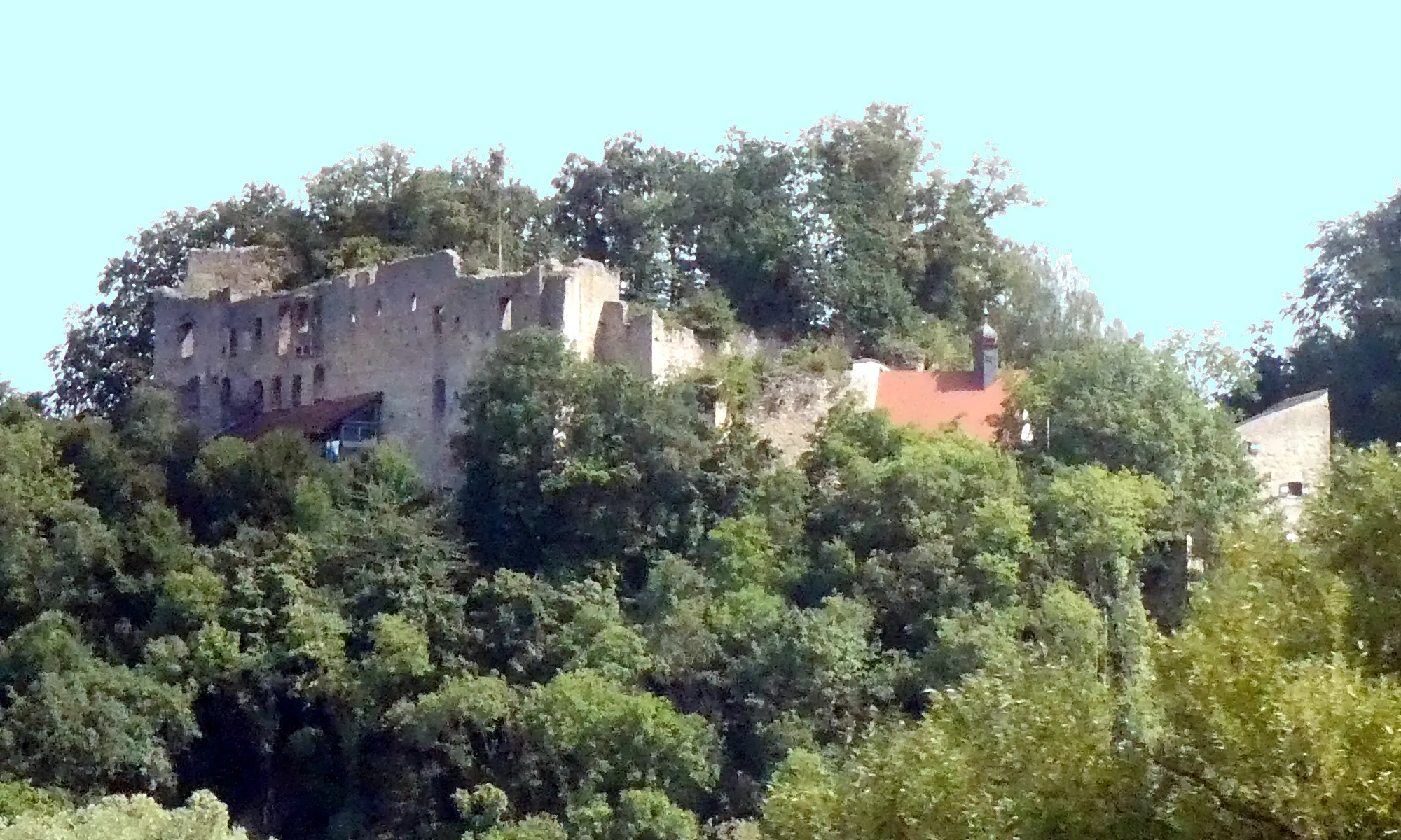 Photo showing: Burgruine Hilgartsberg über der Donau.