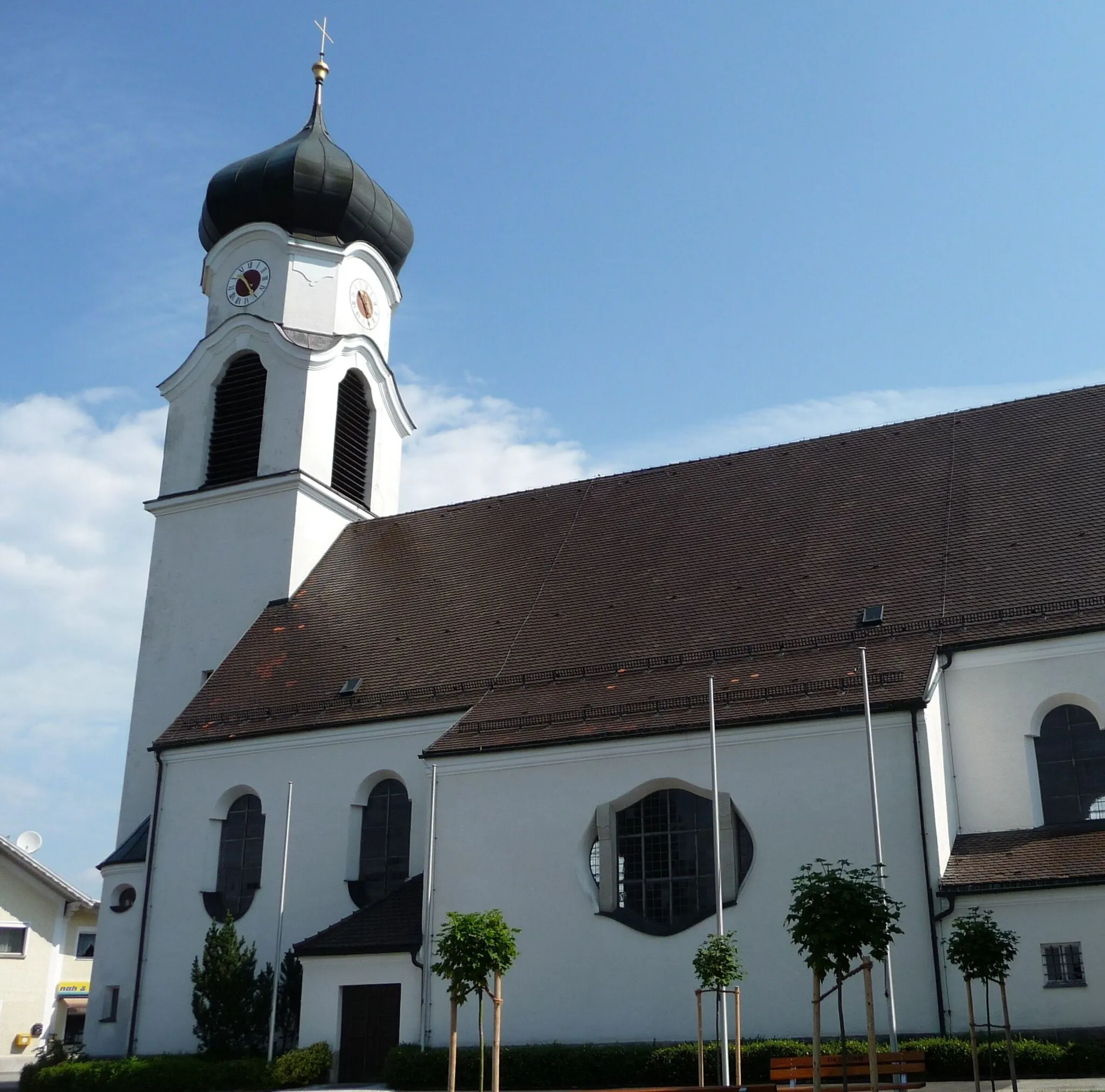 Photo showing: Die Pfarrkirche St. Laurentius in Denkhof, Gemeinde Büchlberg